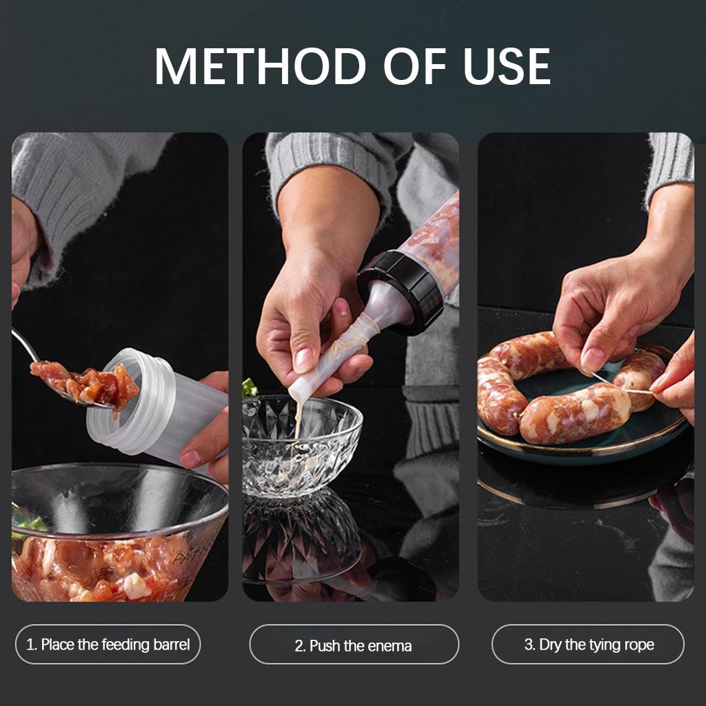Homemade Sausage Maker Meat Stuffer Salami BBQ Filler Saugage Press Home
