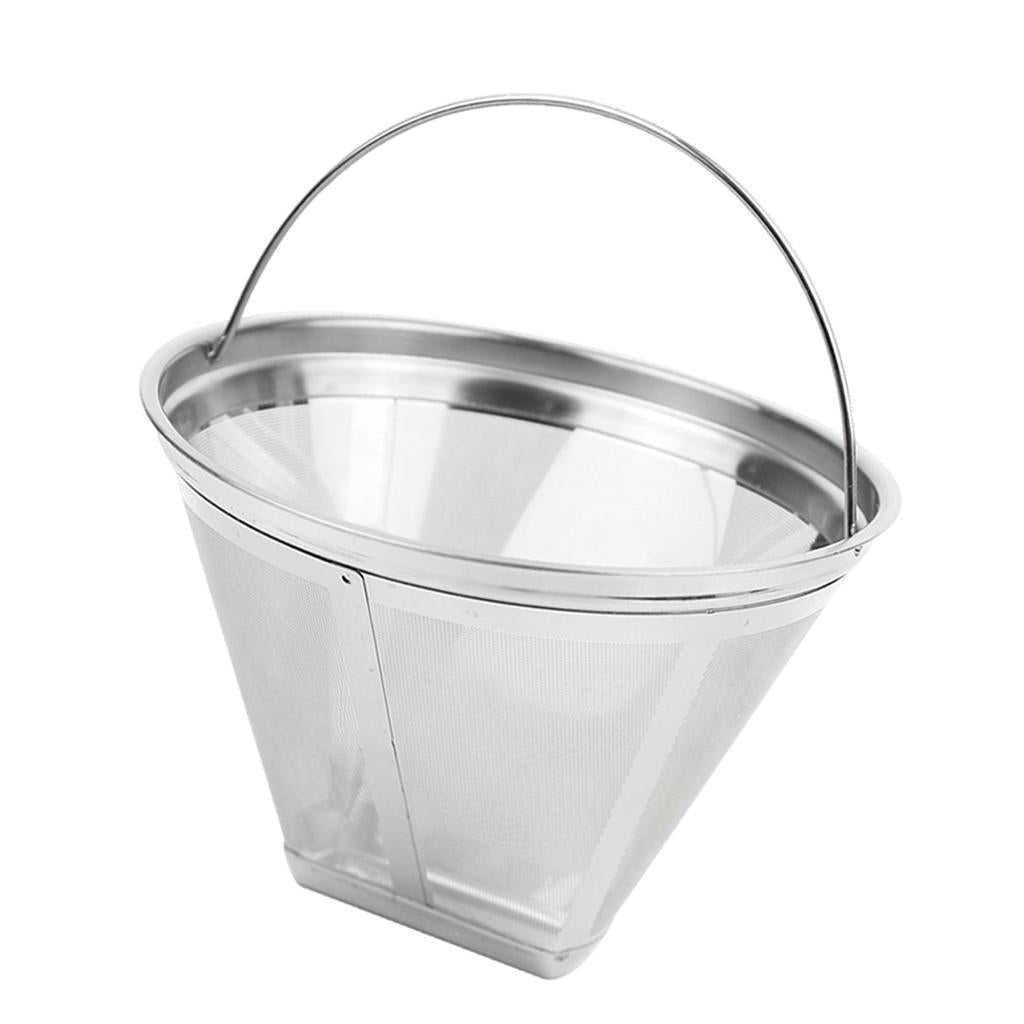 Stainless Steel Reusable Coffee Filter Basket 4 Cone Permanent for DL-Kf800