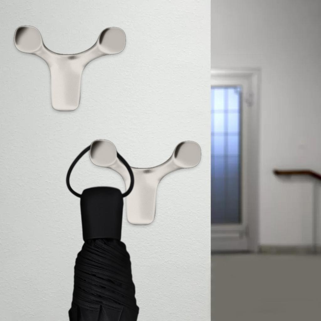 2 Pieces Wall Hooks Heavy Duty Nordic Waterproof for Kitchen Coat Robe Brushed