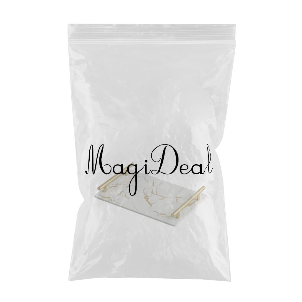 Marble Serving Tray with Handle Easy Clean for Home Living Room Decoration White Square