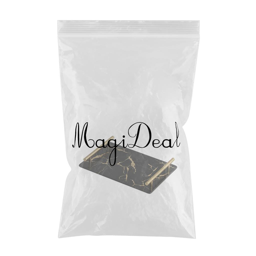 Marble Serving Tray with Handle Easy Clean for Home Living Room Decoration Black Square