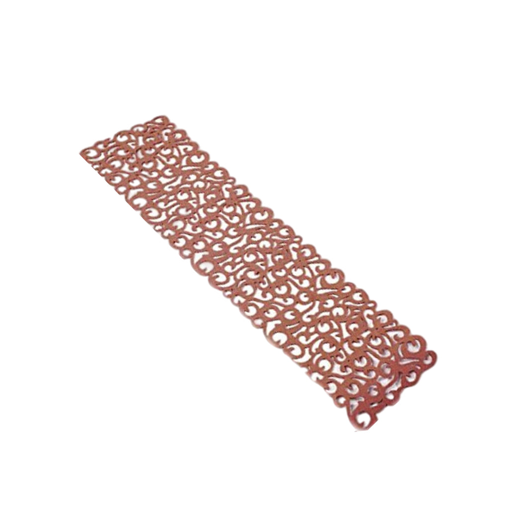 Hollow Placemats Rectangle Felt Decorations for Home Desk Brown