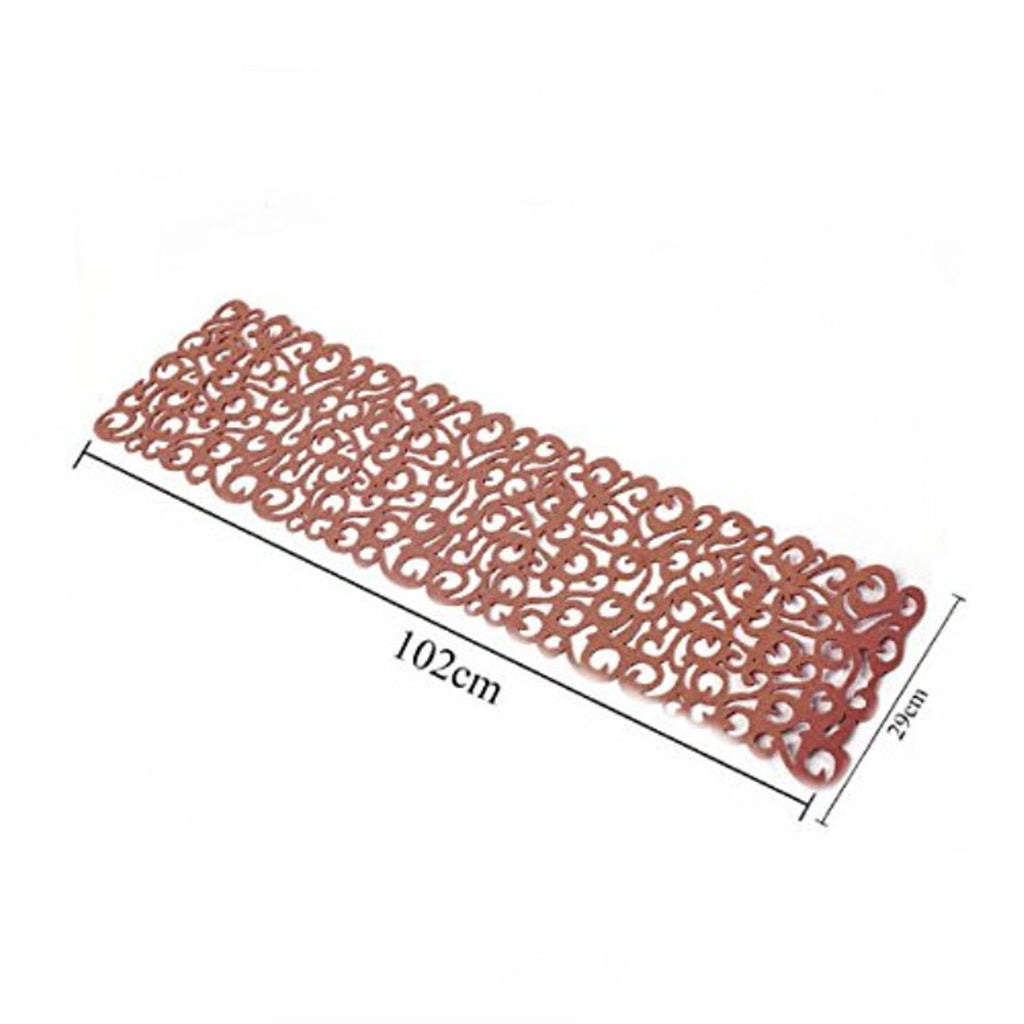 Hollow Placemats Rectangle Felt Decorations for Home Desk Brown