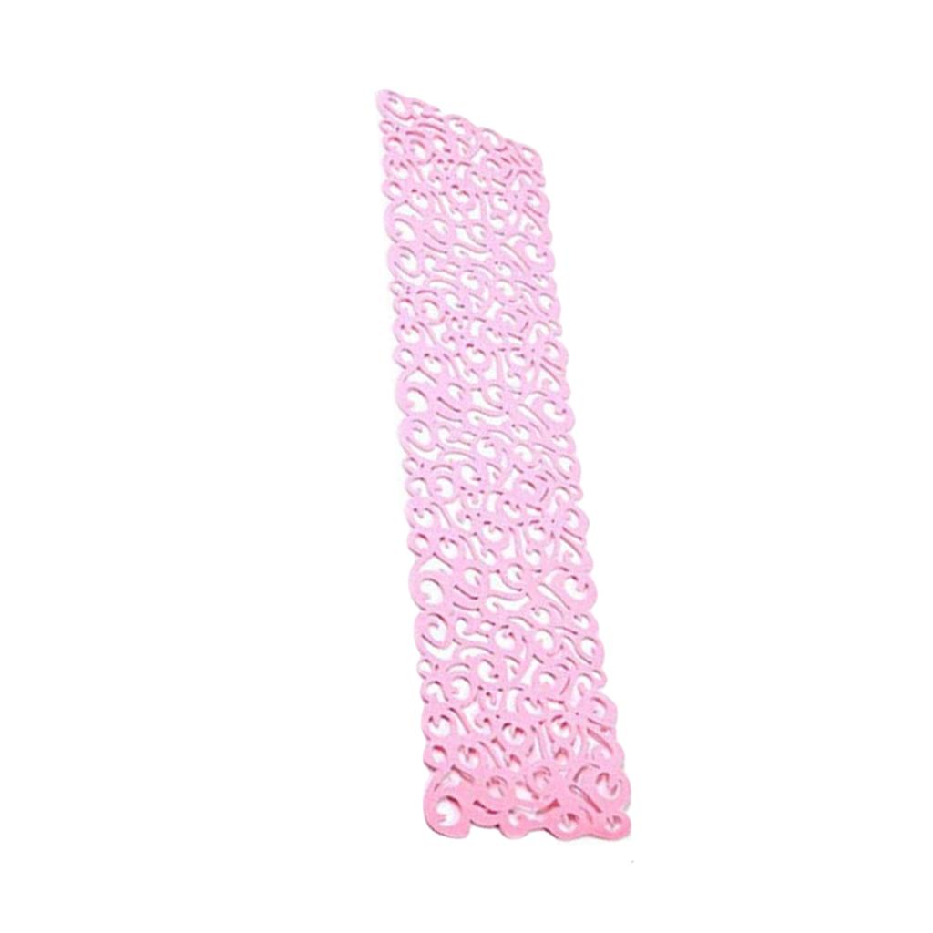 Hollow Placemats Rectangle Felt Decorations for Home Desk Pink