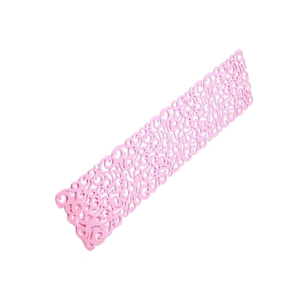 Hollow Placemats Rectangle Felt Decorations for Home Desk Pink