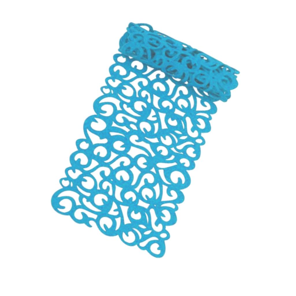Hollow Placemats Rectangle Felt Decorations for Home Desk Sky blue