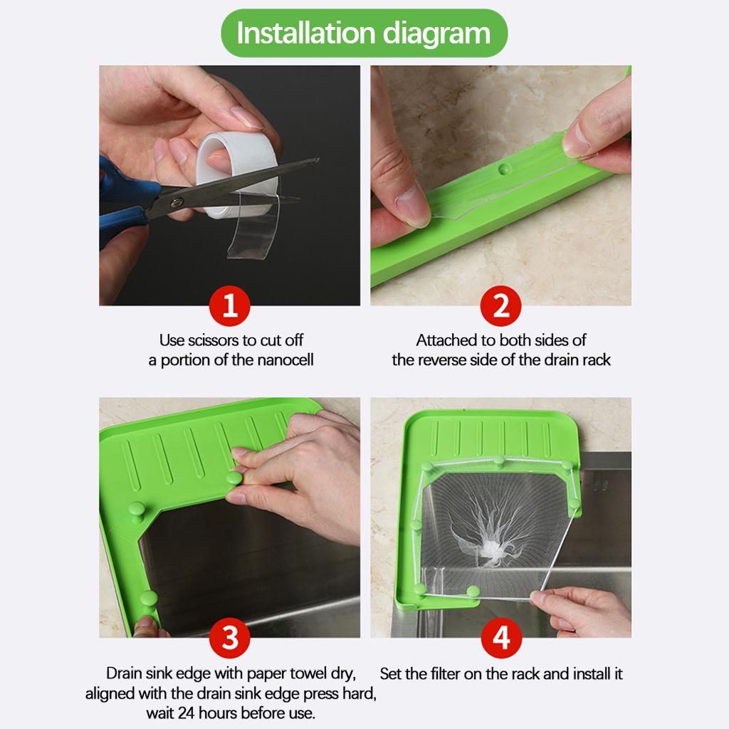 Sink Strainer Disposal Tripod Anti-Clogging Garbage Stopper Food Catcher Green