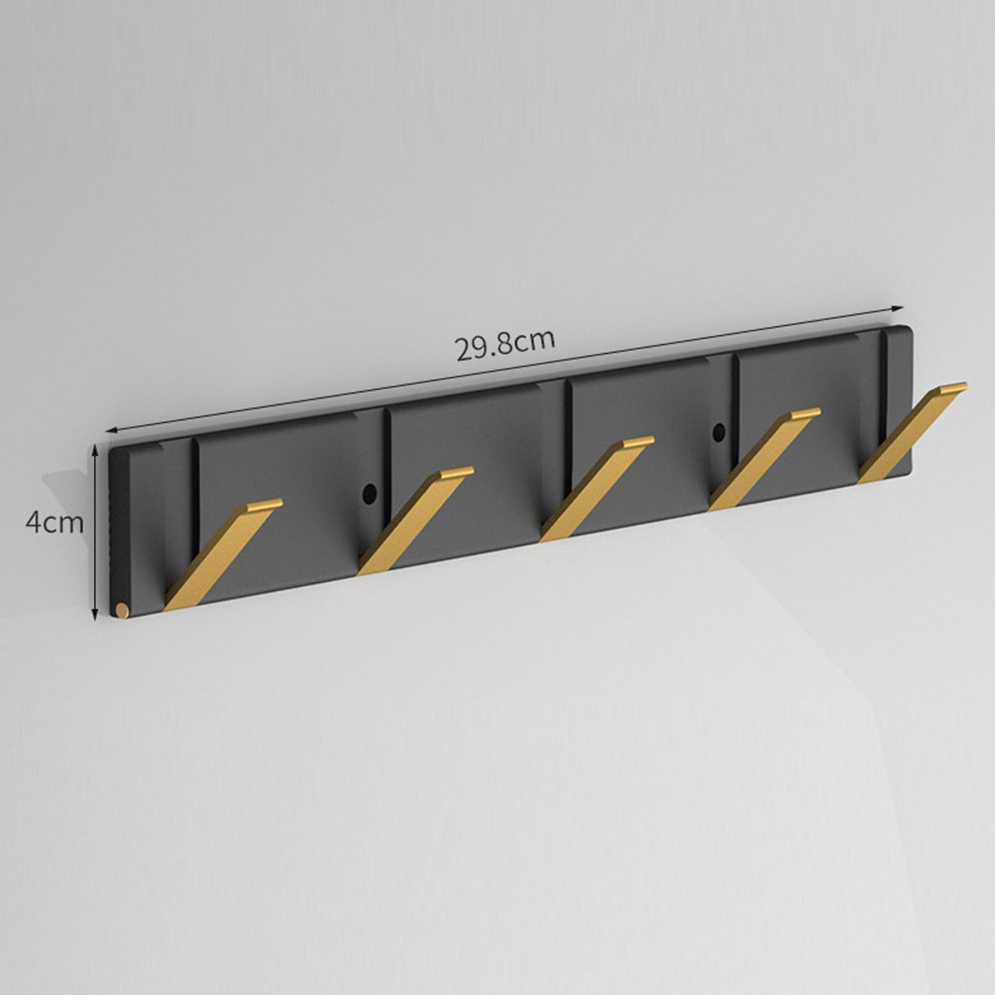 Metal Wall Mounted Coat Rack Foldable Hooks for Home Office Towels Hats black base gold
