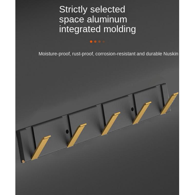 Metal Wall Mounted Coat Rack Foldable Hooks for Home Office Towels Hats black base gold