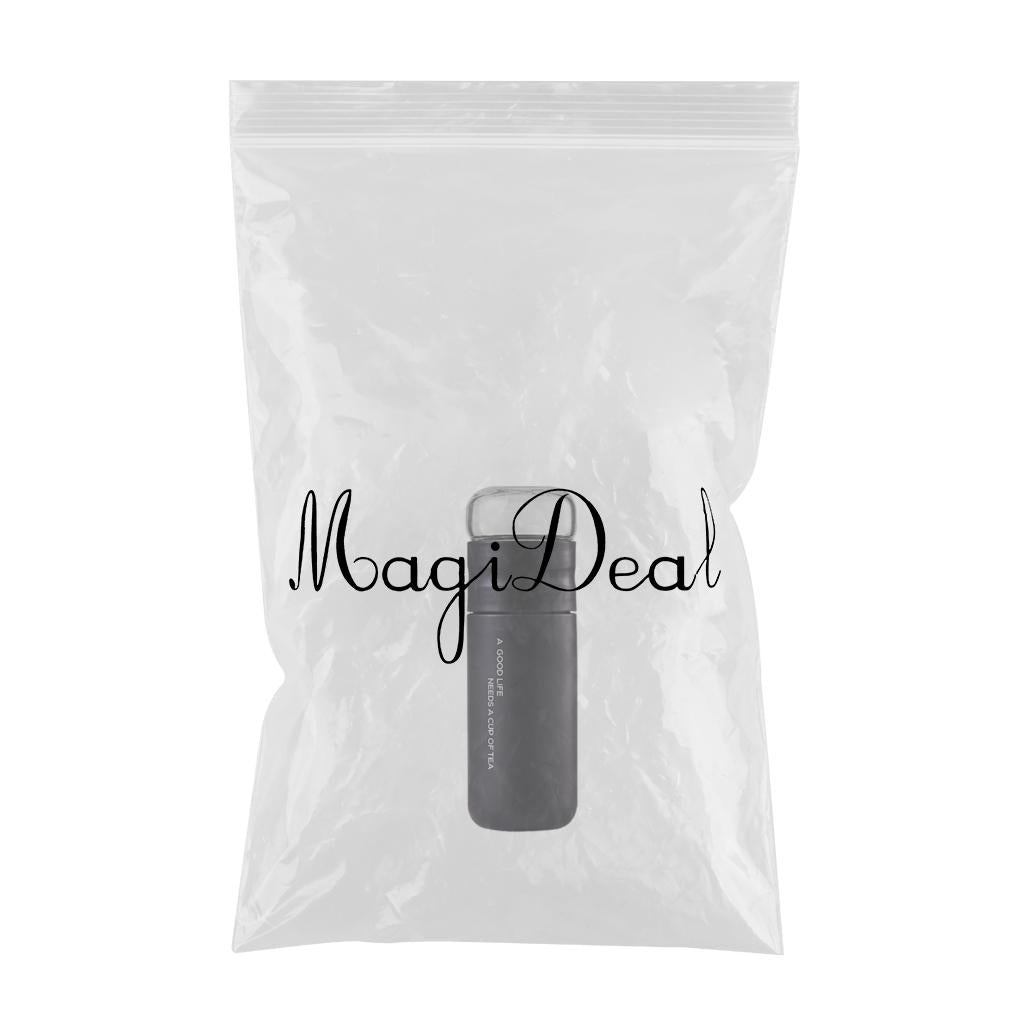 Insulated Bottle Leakproof with Glass Infuser Rotary Filtration for Home Black