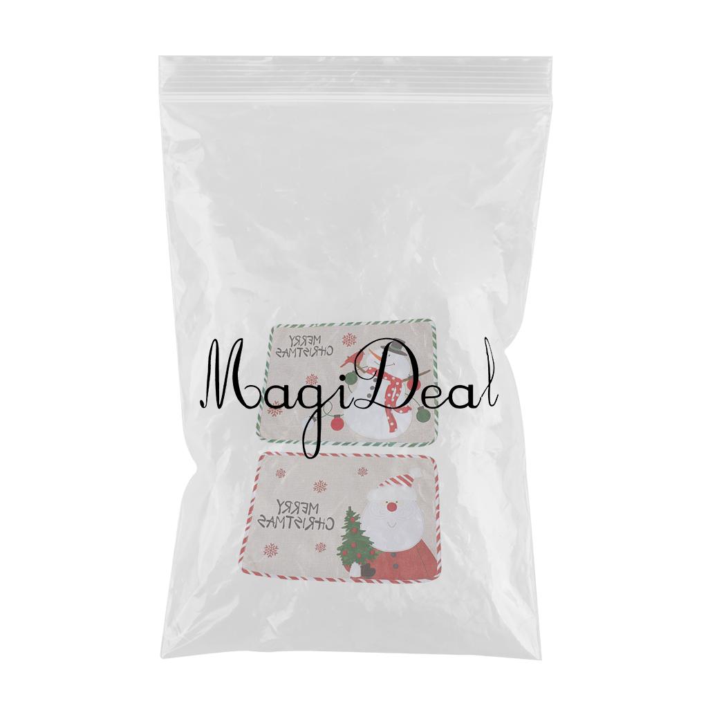Placemat Decoration Rectangle dinner Christmas Embroidery for Xmas New Year