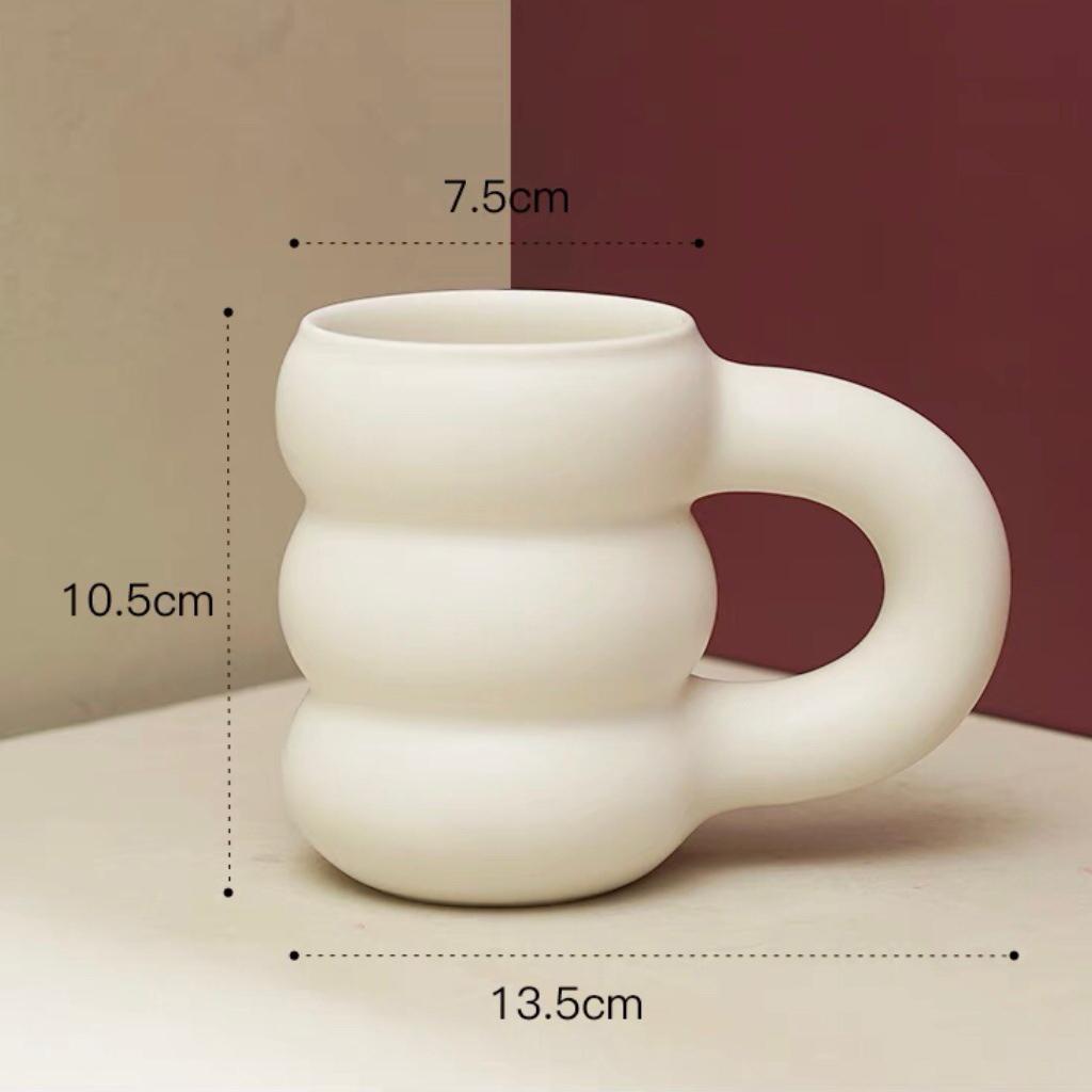 450ml Mug Tire Shaped Juice Mug Drinkware Large Capacity for Home Office Milky white