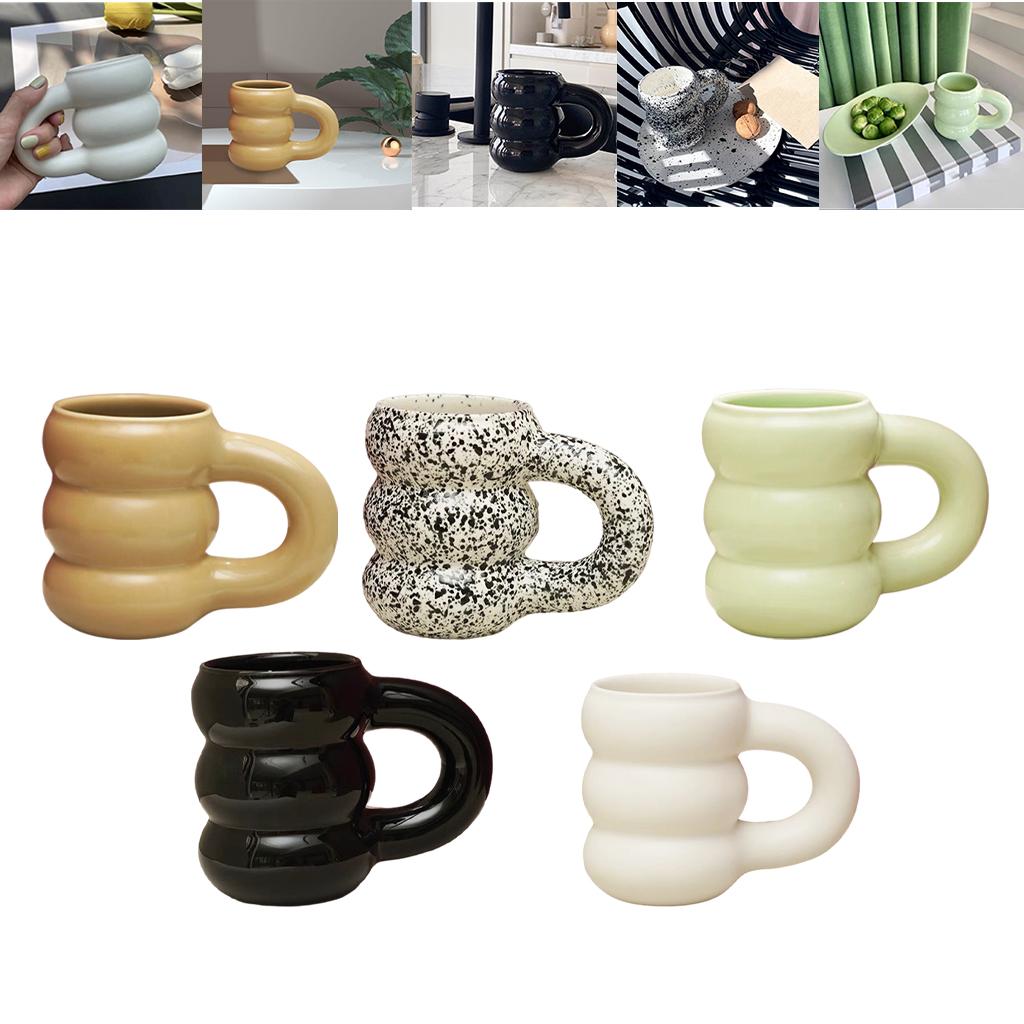 450ml Mug Tire Shaped Juice Mug Drinkware Large Capacity for Home Office Milky white