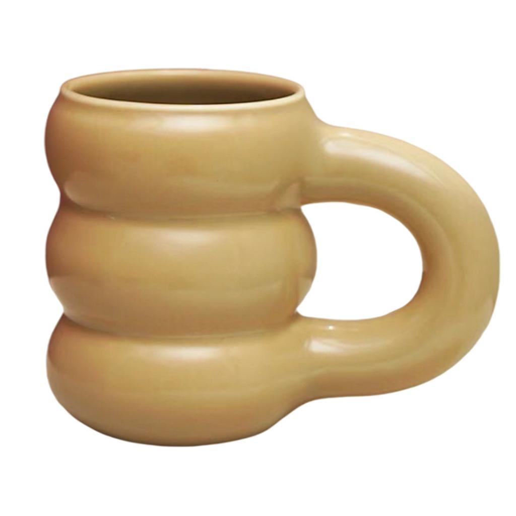 450ml Mug Tire Shaped Juice Mug Drinkware Large Capacity for Home Office Creamy yellow