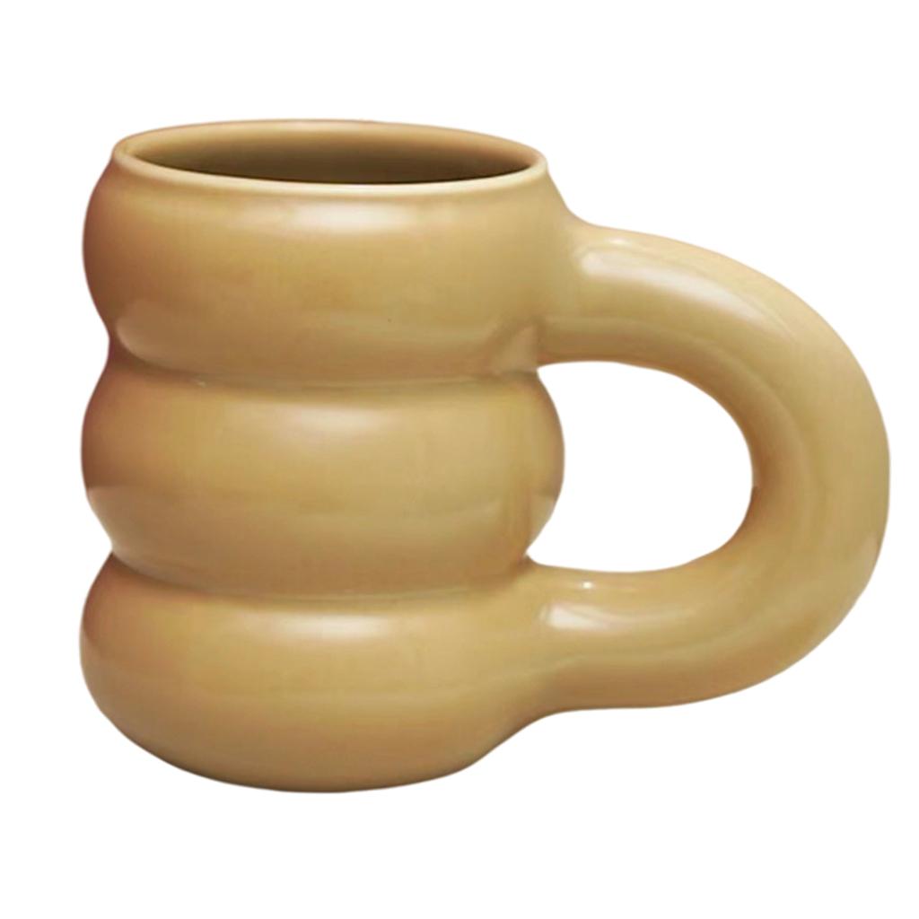 450ml Mug Tire Shaped Juice Mug Drinkware Large Capacity for Home Office Creamy yellow