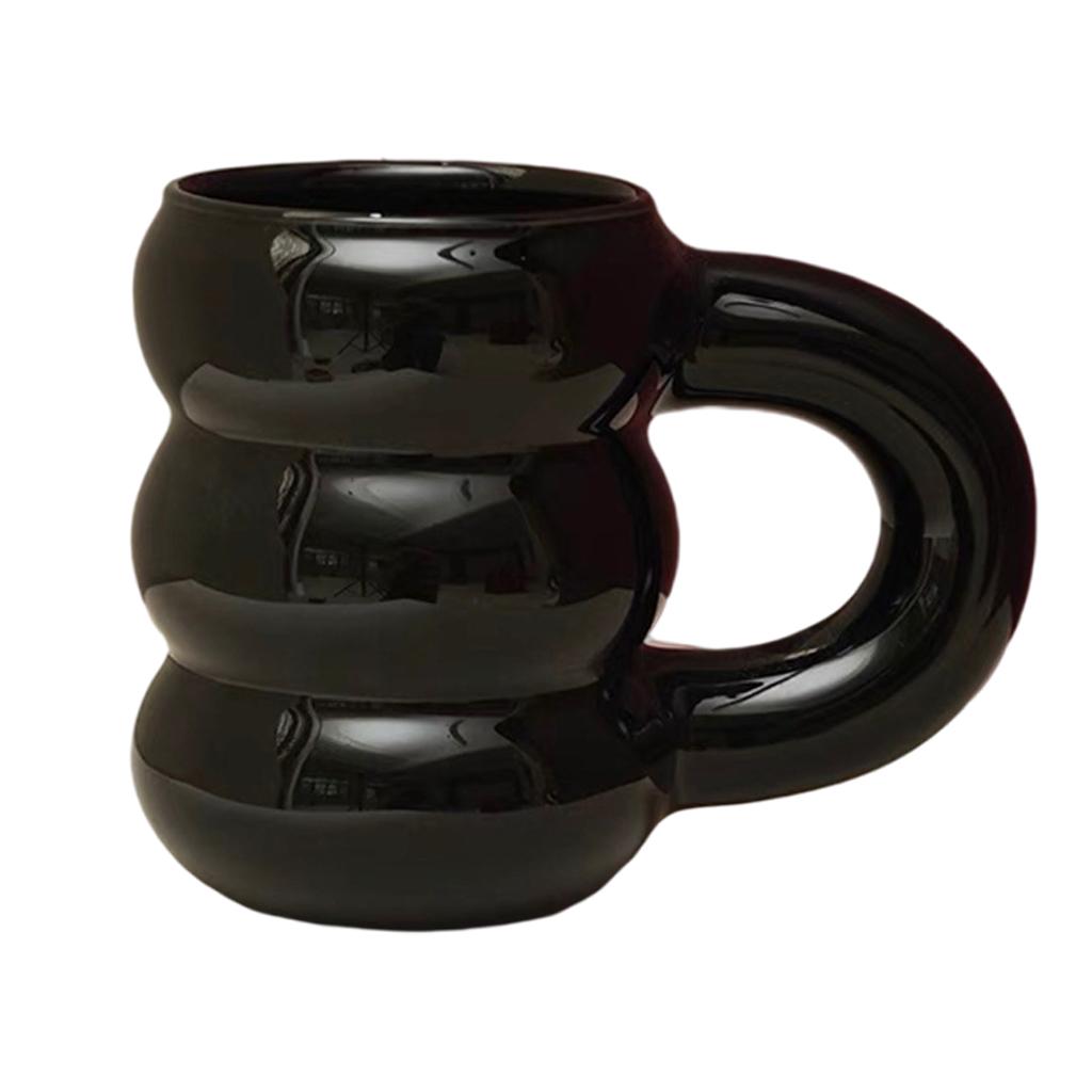 450ml Mug Tire Shaped Juice Mug Drinkware Large Capacity for Home Office Jet black