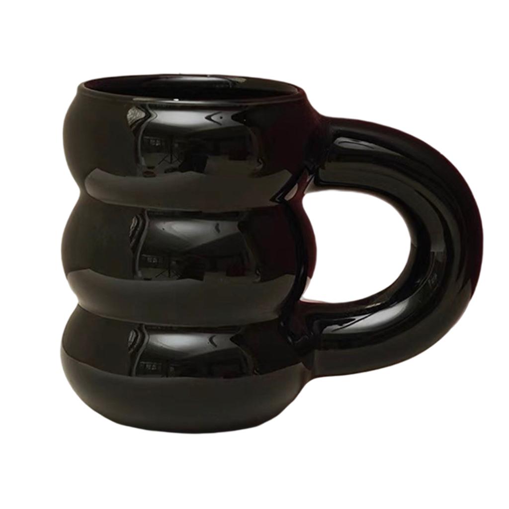 450ml Mug Tire Shaped Juice Mug Drinkware Large Capacity for Home Office Jet black