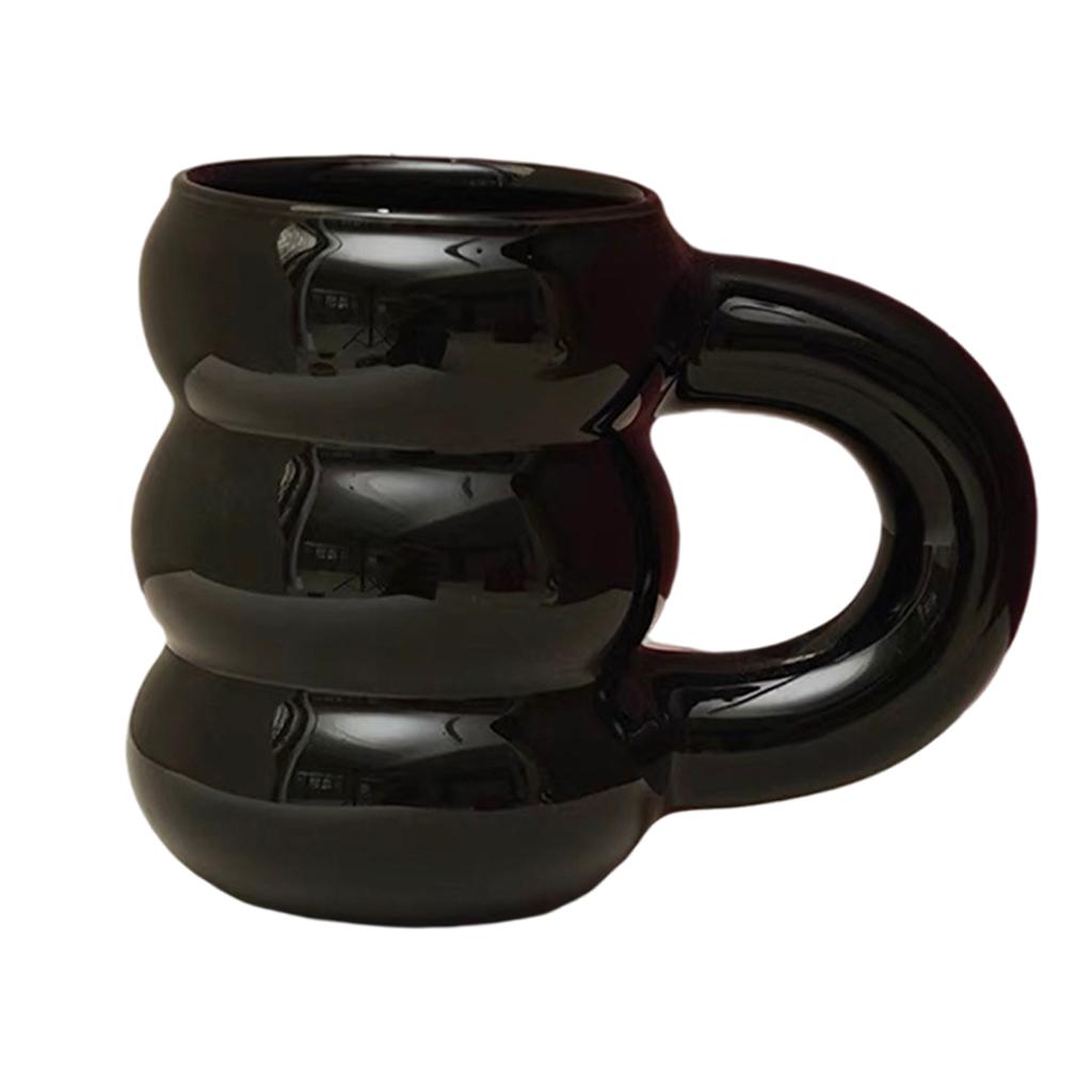 450ml Mug Tire Shaped Juice Mug Drinkware Large Capacity for Home Office Jet black