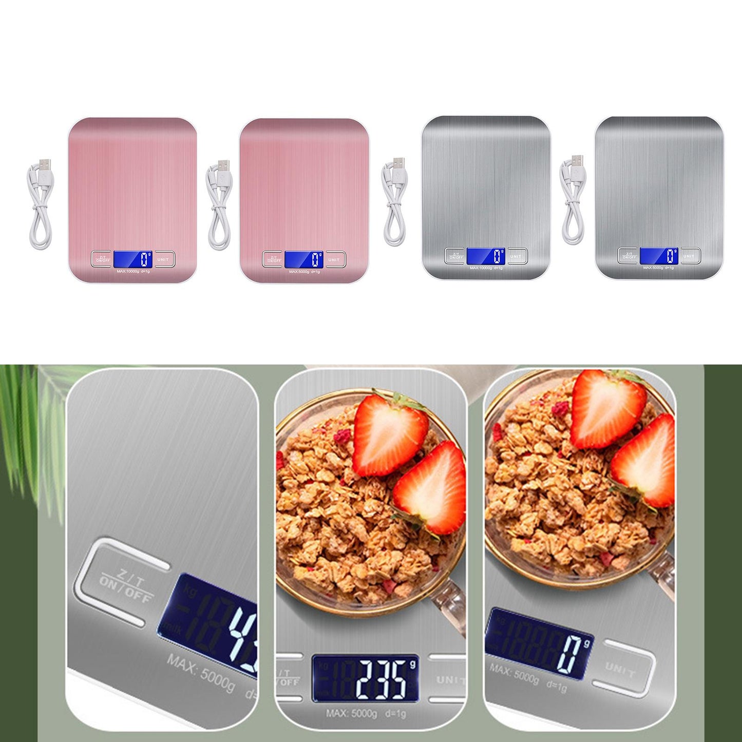 Portable Digital Electronic Kitchen Food Diet Postal Scale Gold 5kg 1g