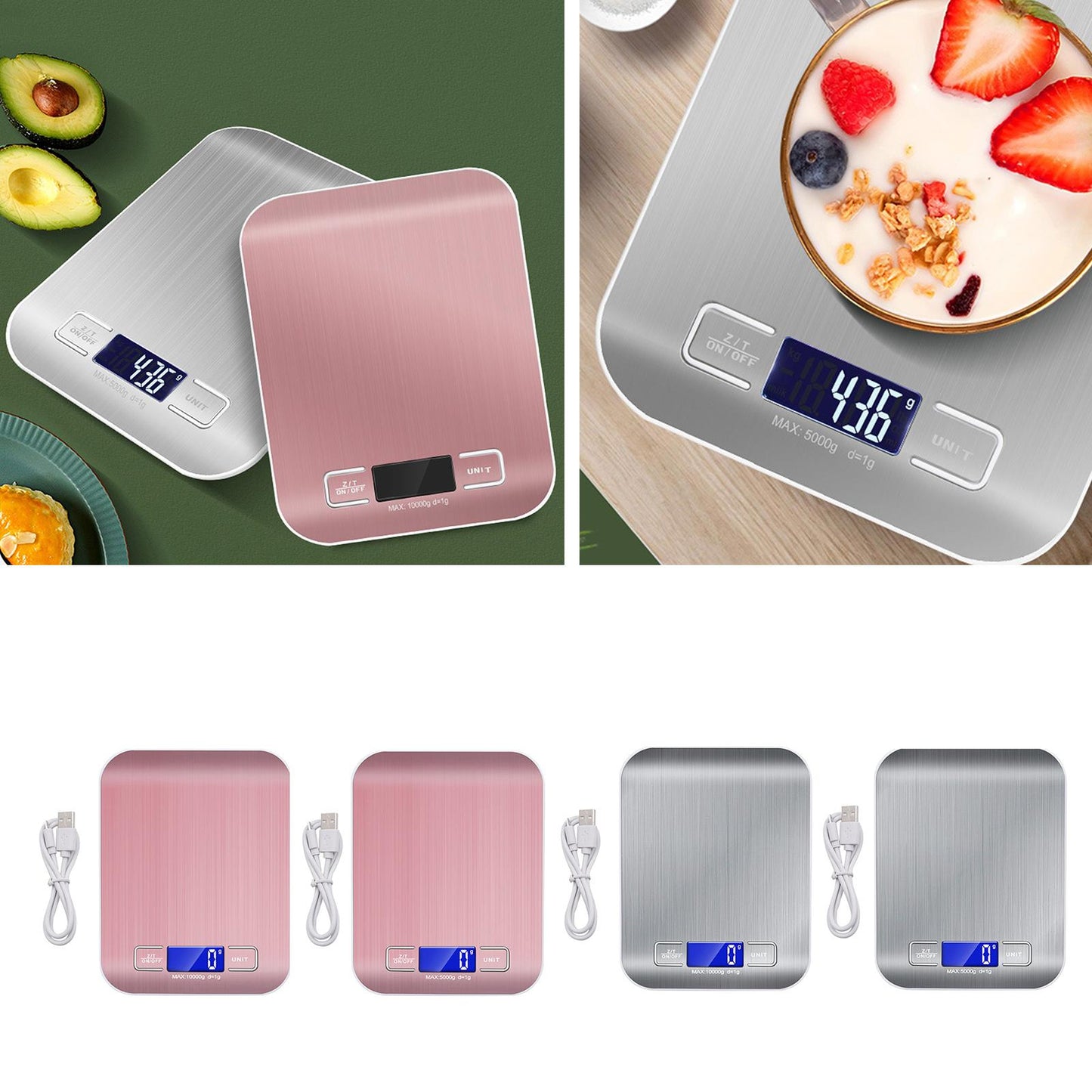 Portable Digital Electronic Kitchen Food Diet Postal Scale Gold 5kg 1g