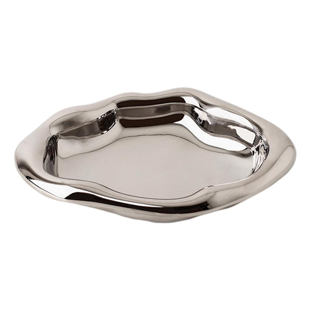 Decorative Jewelry Tray Ceramic Household Cake Tray for Table dinner Kitchen Plating Irregular