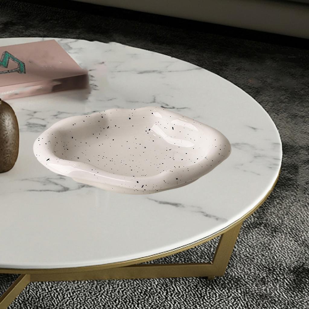 Decorative Jewelry Tray Ceramic Household Cake Tray for Table dinner Kitchen Irregular