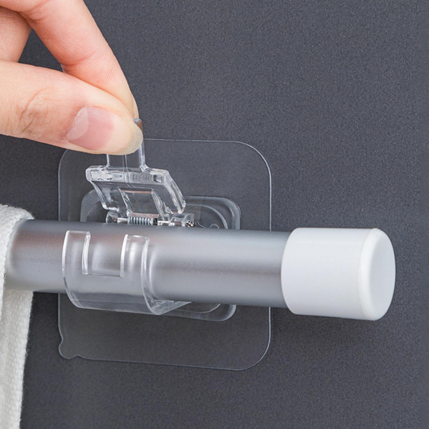 8 PCS Curtain Rod Brackets Holder Drapery Wall Mount Fixed Use Transparent