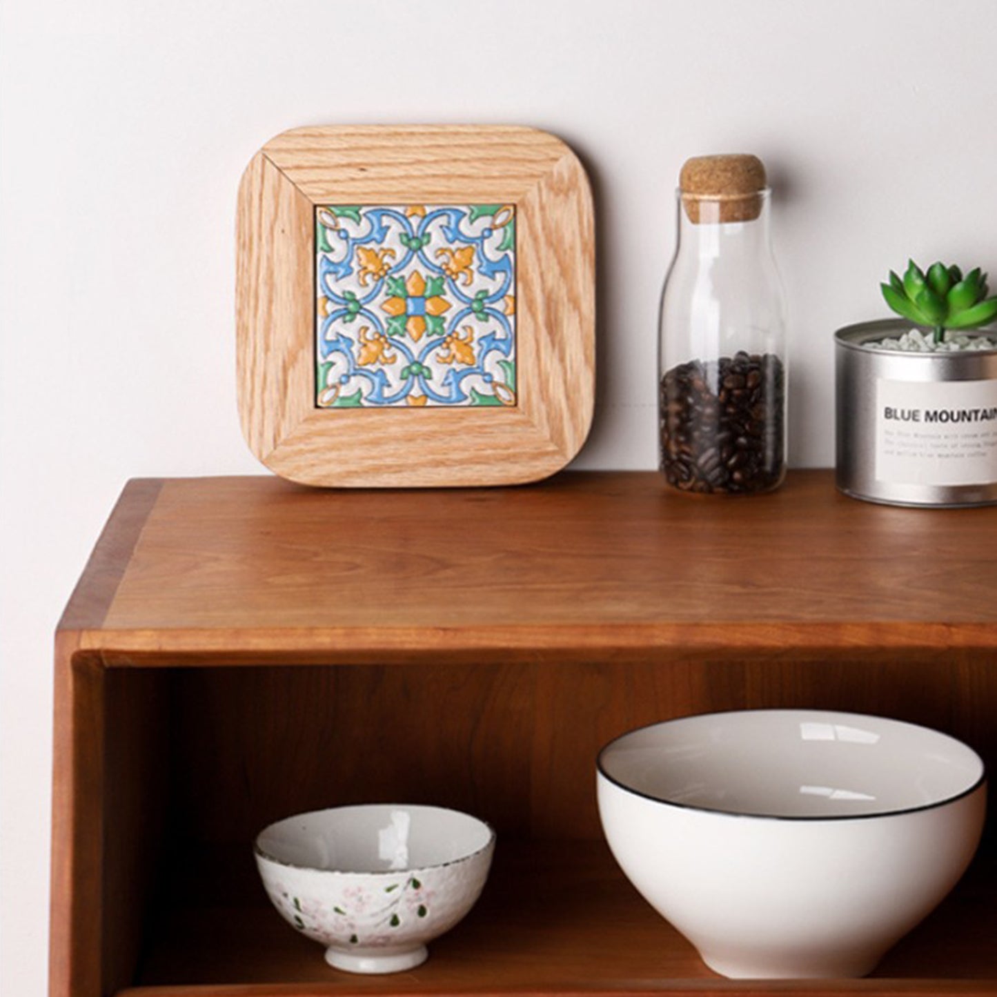 Plate Pad Wooden Cup Coaster Insulation Pads for Kitchen Table Dinning Room Type D