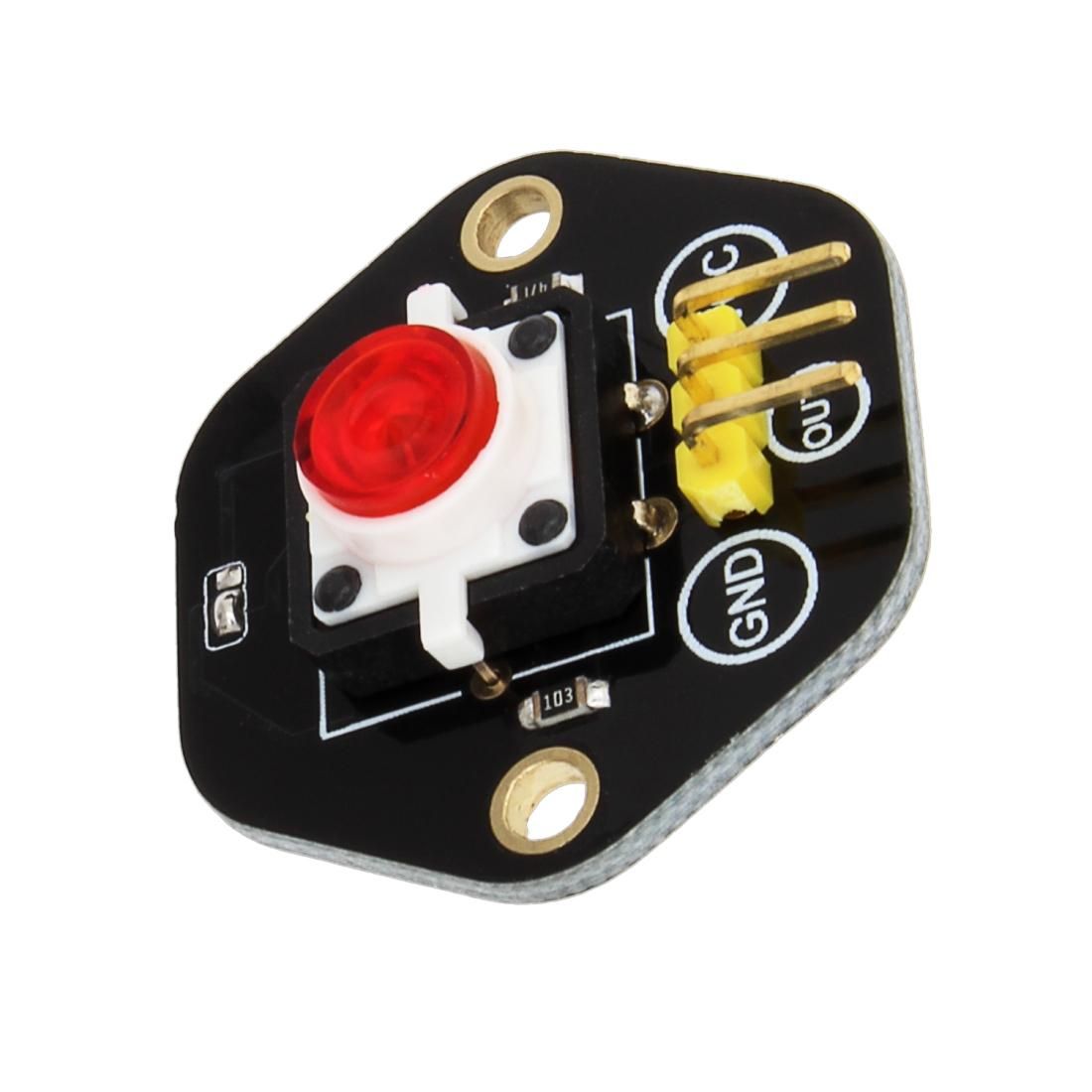 LandaTianrui LDTR-RM012 Digital Push Button with Red LED Indicator Light Module for Arduino UNO / MEGA / Raspberry Pi / AVR / STM32 (Black)