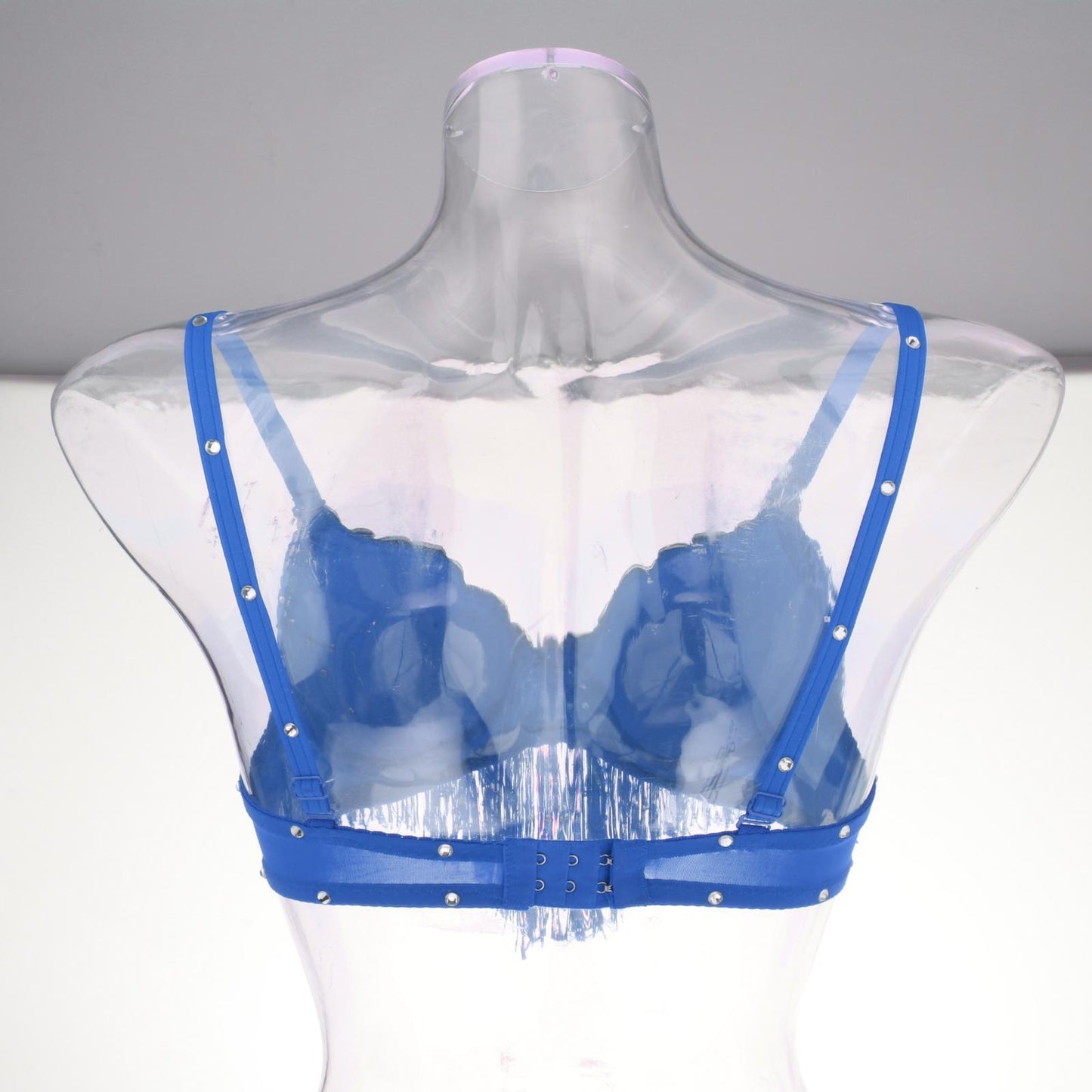 Belly Dance Bra Sparkle Sequined Tassel Top Party Club Roytal Blue