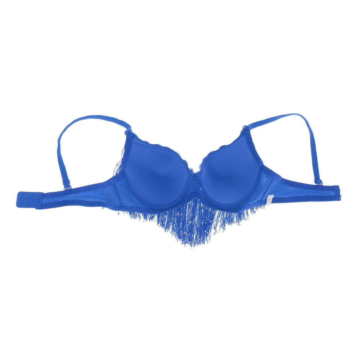 Belly Dance Bra Sparkle Sequined Tassel Top Party Club Roytal Blue