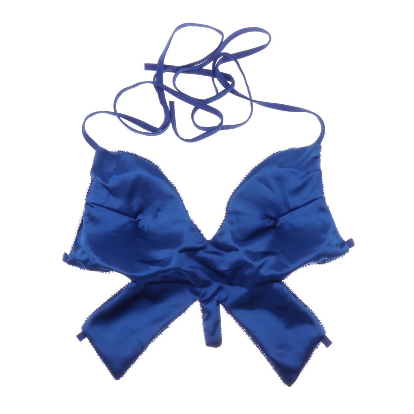 Belly Dance Bra Top Women Sequined Dance Costumes Butterfly Tops Royal Blue