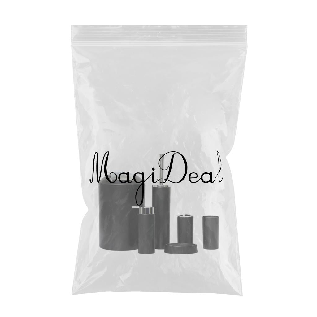 6x Bathroom Accessories Set Tumbler Toothbrush Holder Lotion Dispenser Black