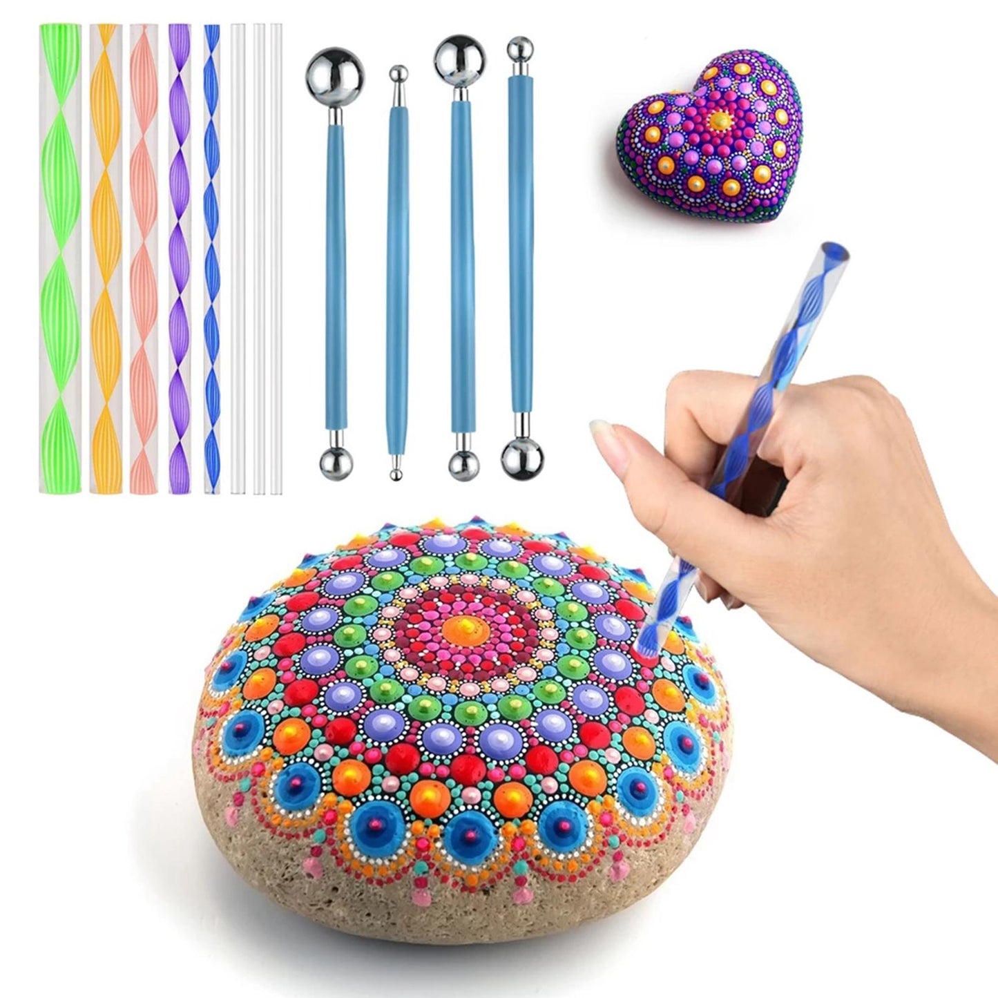 47Pcs Mandala Dotting Tools Art For Rock Painting Kit Dot Pen Paint Stencil