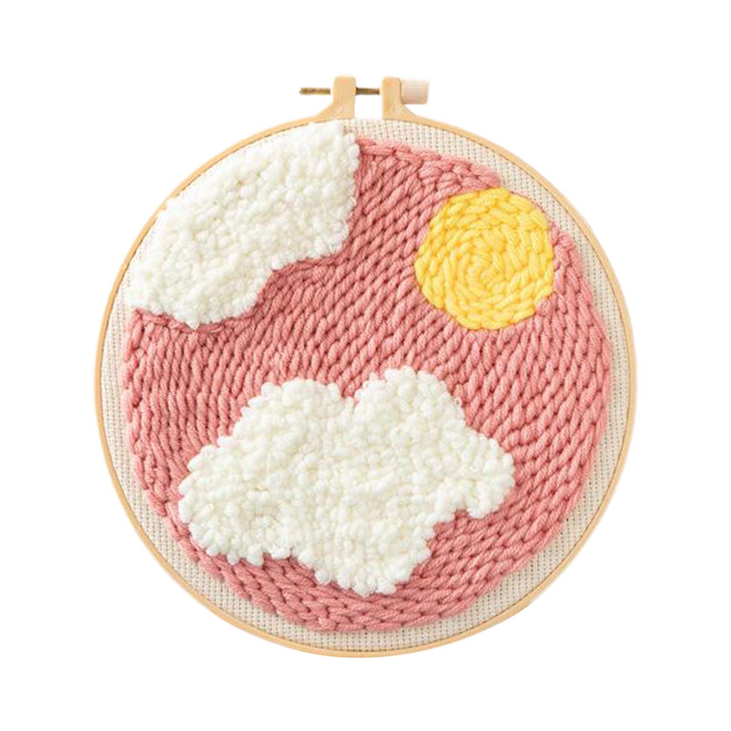 Moon Star Punch Needle Kit Soft Yarn DIY Needlework Embroidery Craft B