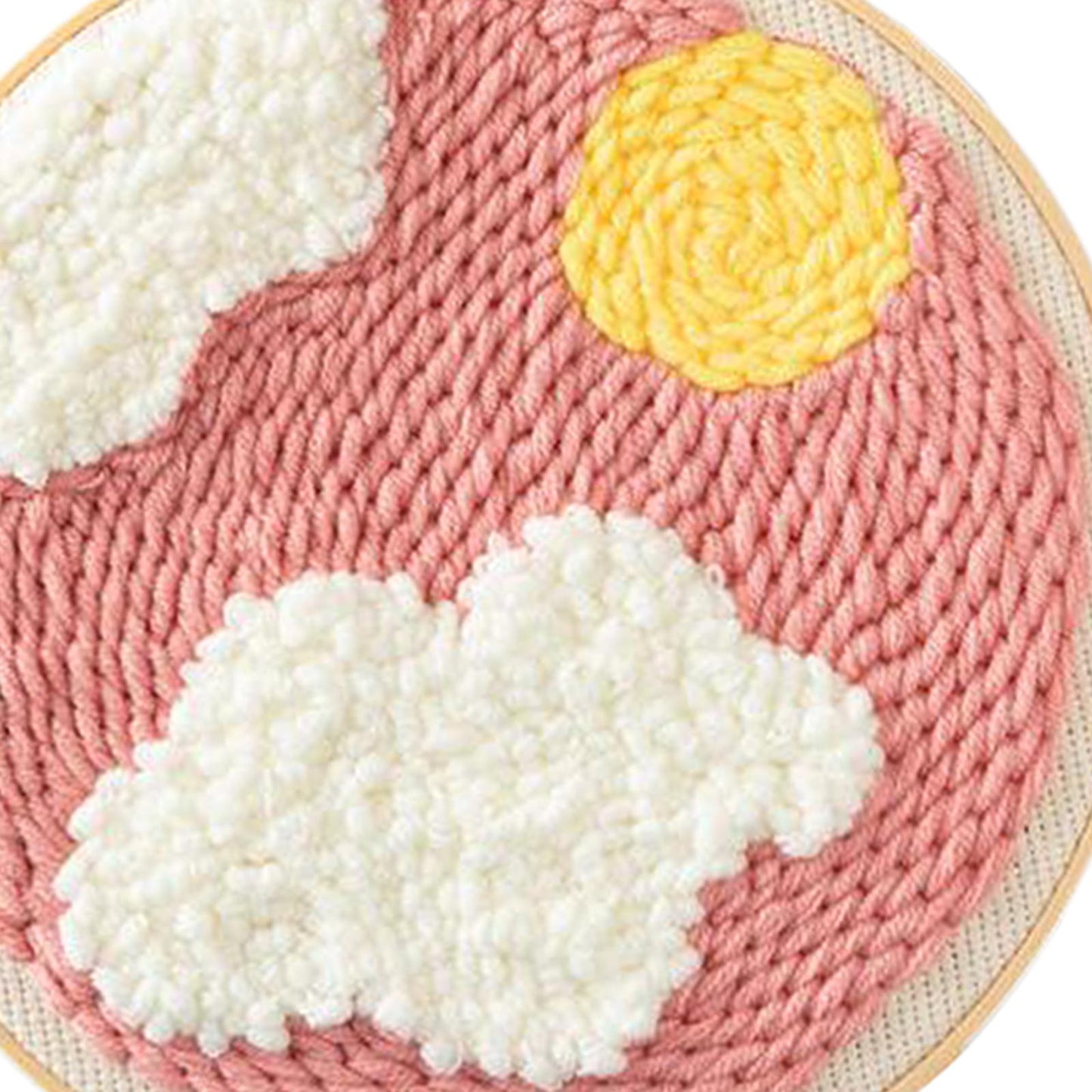 Moon Star Punch Needle Kit Soft Yarn DIY Needlework Embroidery Craft B