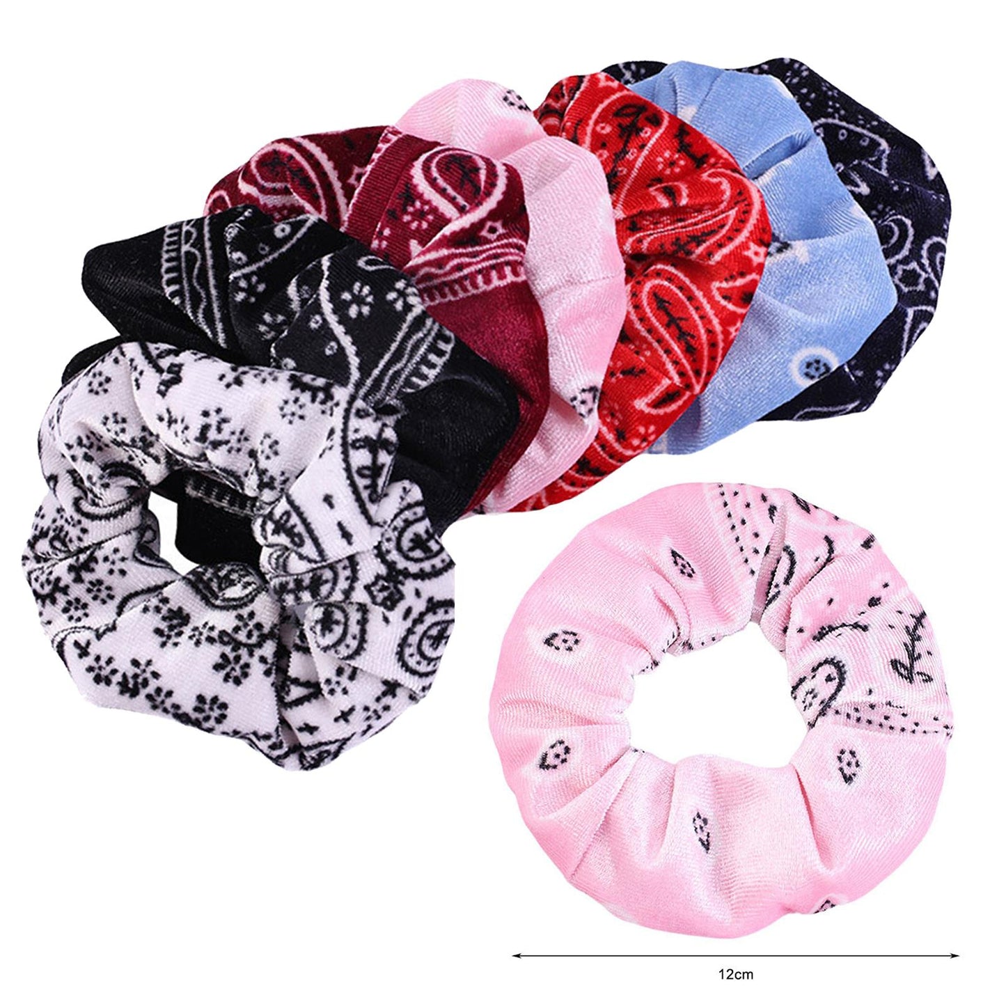 5pcs VELVET HAIR SCRUNCHIES ELASTIC SCRUNCHY HAIR BANDS TIE ROPES Red