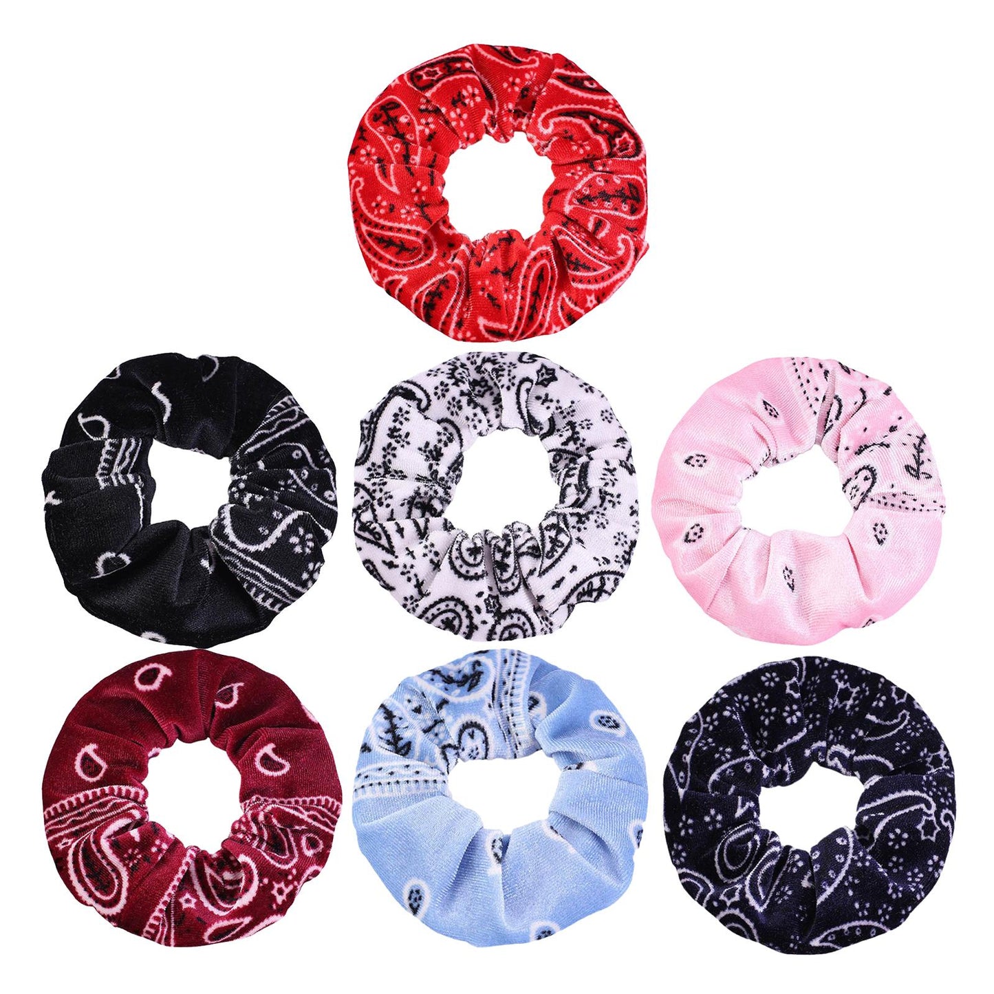 5pcs VELVET HAIR SCRUNCHIES ELASTIC SCRUNCHY HAIR BANDS TIE ROPES Red