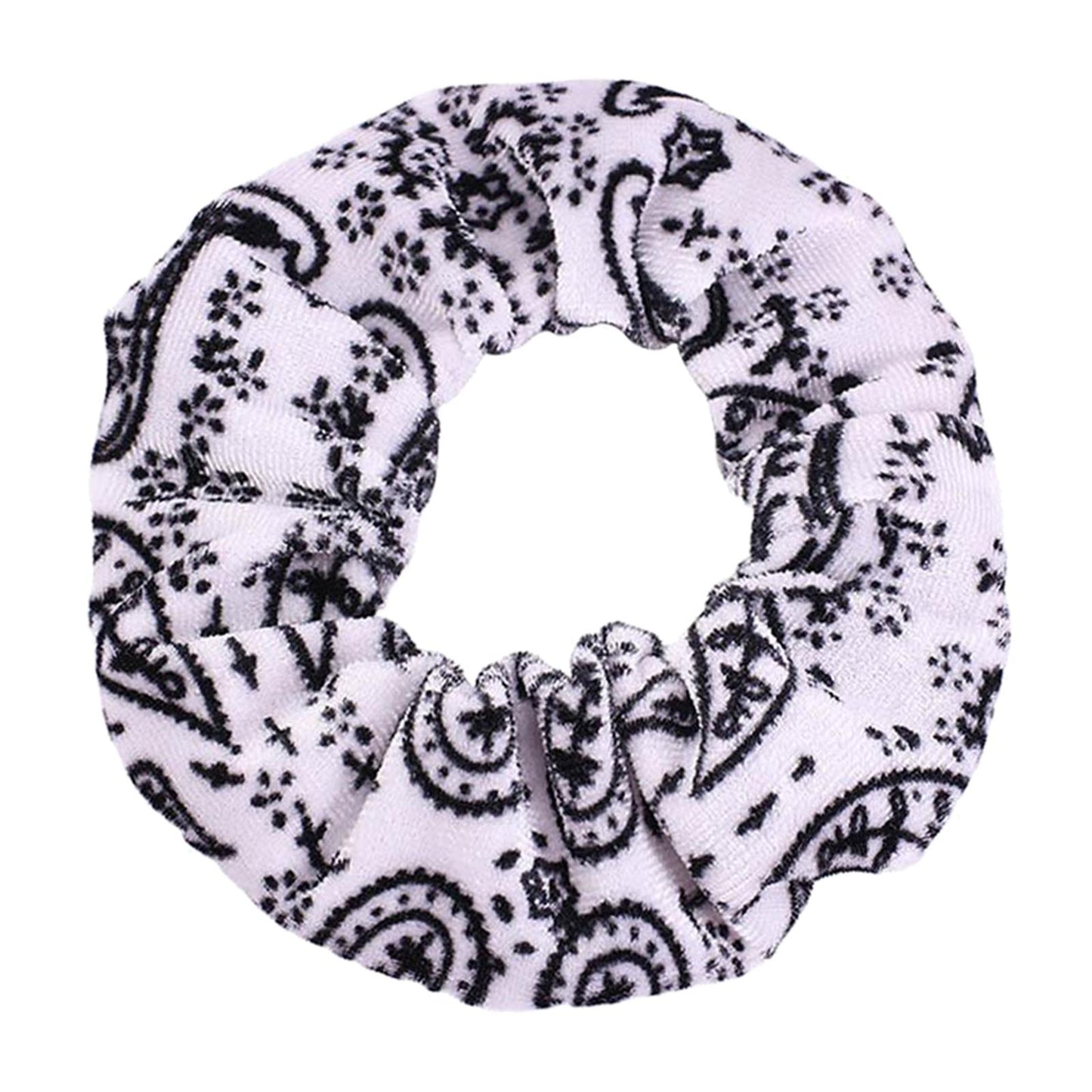 5pcs VELVET HAIR SCRUNCHIES ELASTIC SCRUNCHY HAIR BANDS TIE ROPES White