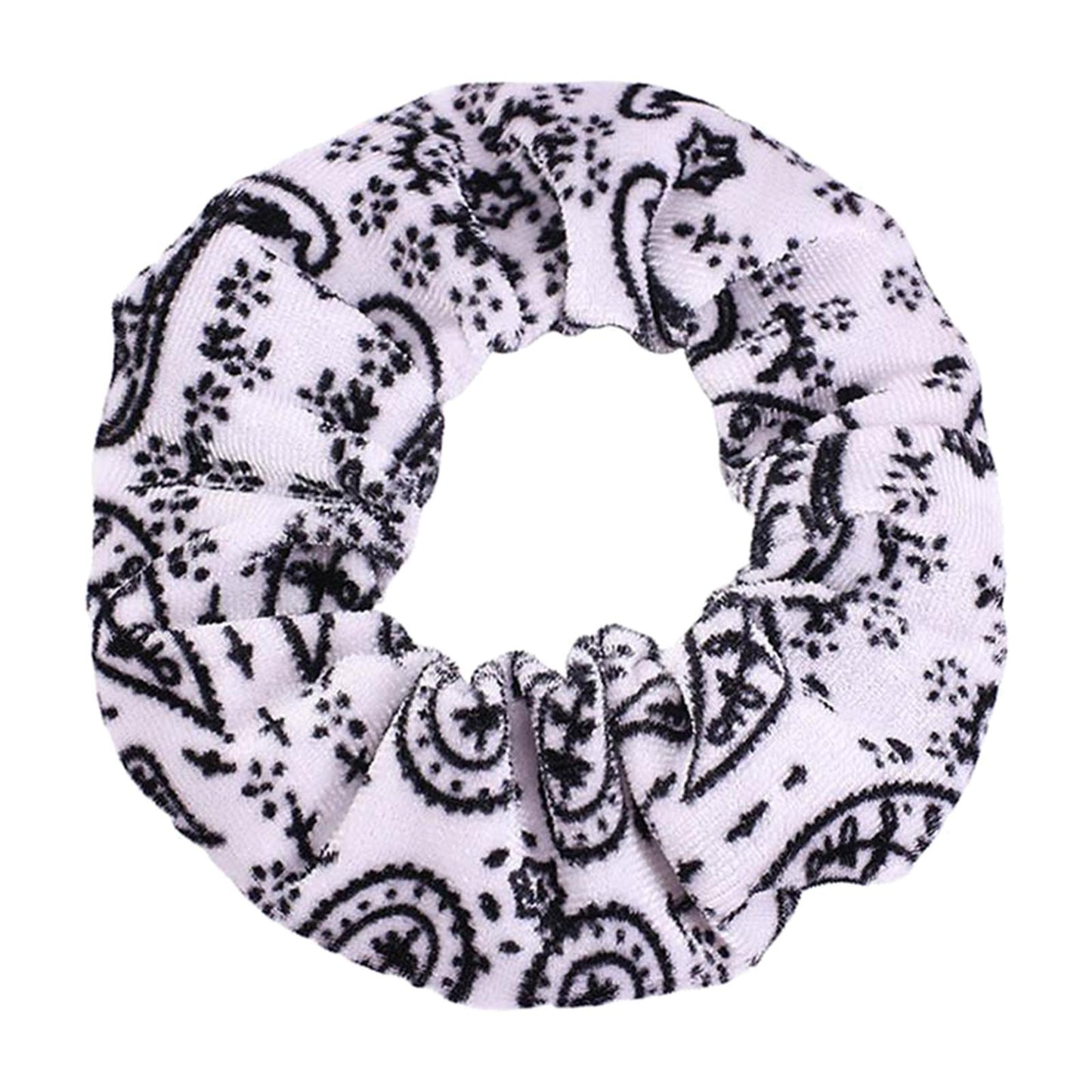 5pcs VELVET HAIR SCRUNCHIES ELASTIC SCRUNCHY HAIR BANDS TIE ROPES White