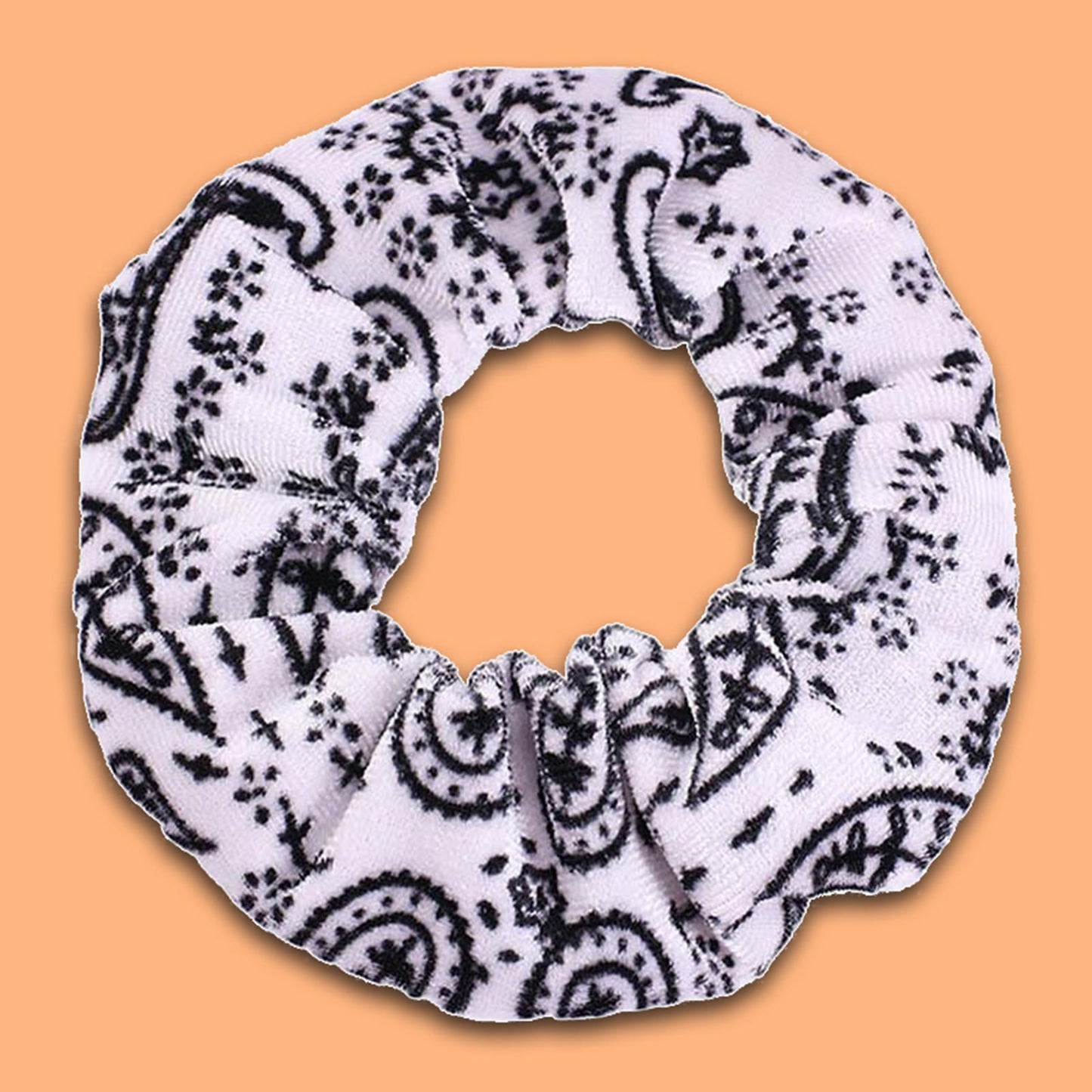 5pcs VELVET HAIR SCRUNCHIES ELASTIC SCRUNCHY HAIR BANDS TIE ROPES White