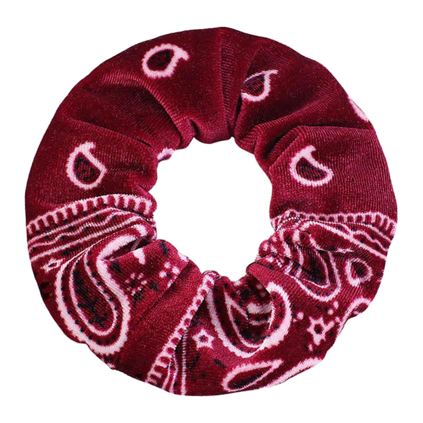 5pcs VELVET HAIR SCRUNCHIES ELASTIC SCRUNCHY HAIR BANDS TIE ROPES Burgundy