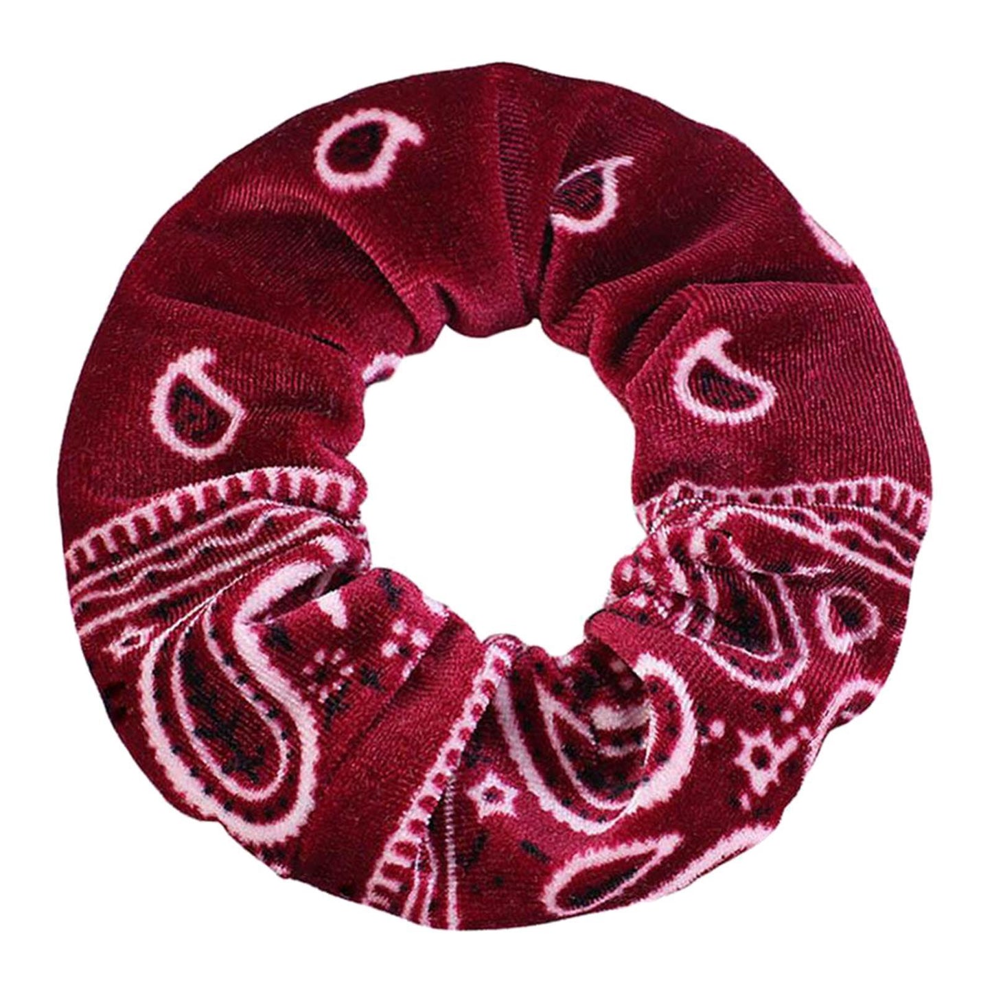 5pcs VELVET HAIR SCRUNCHIES ELASTIC SCRUNCHY HAIR BANDS TIE ROPES Burgundy