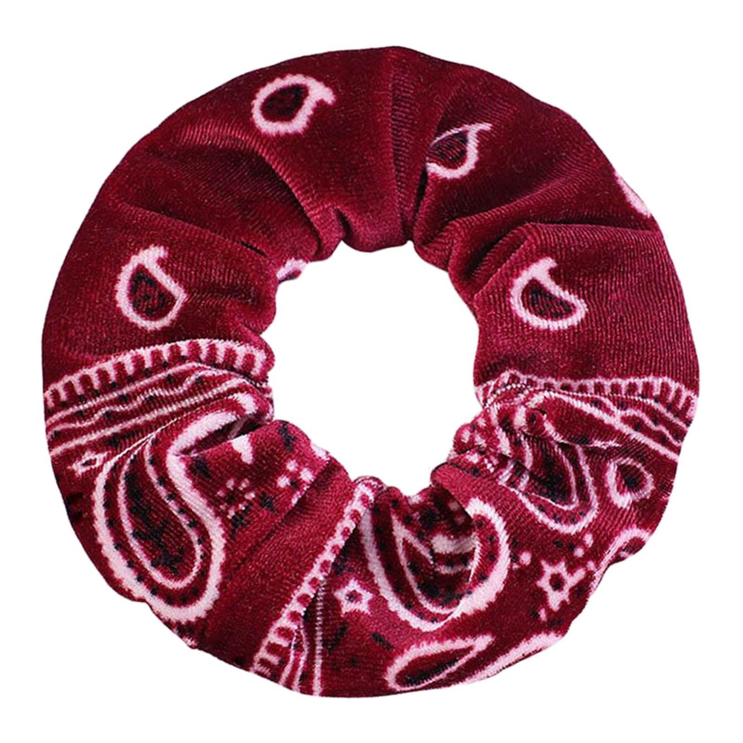 5pcs VELVET HAIR SCRUNCHIES ELASTIC SCRUNCHY HAIR BANDS TIE ROPES Burgundy