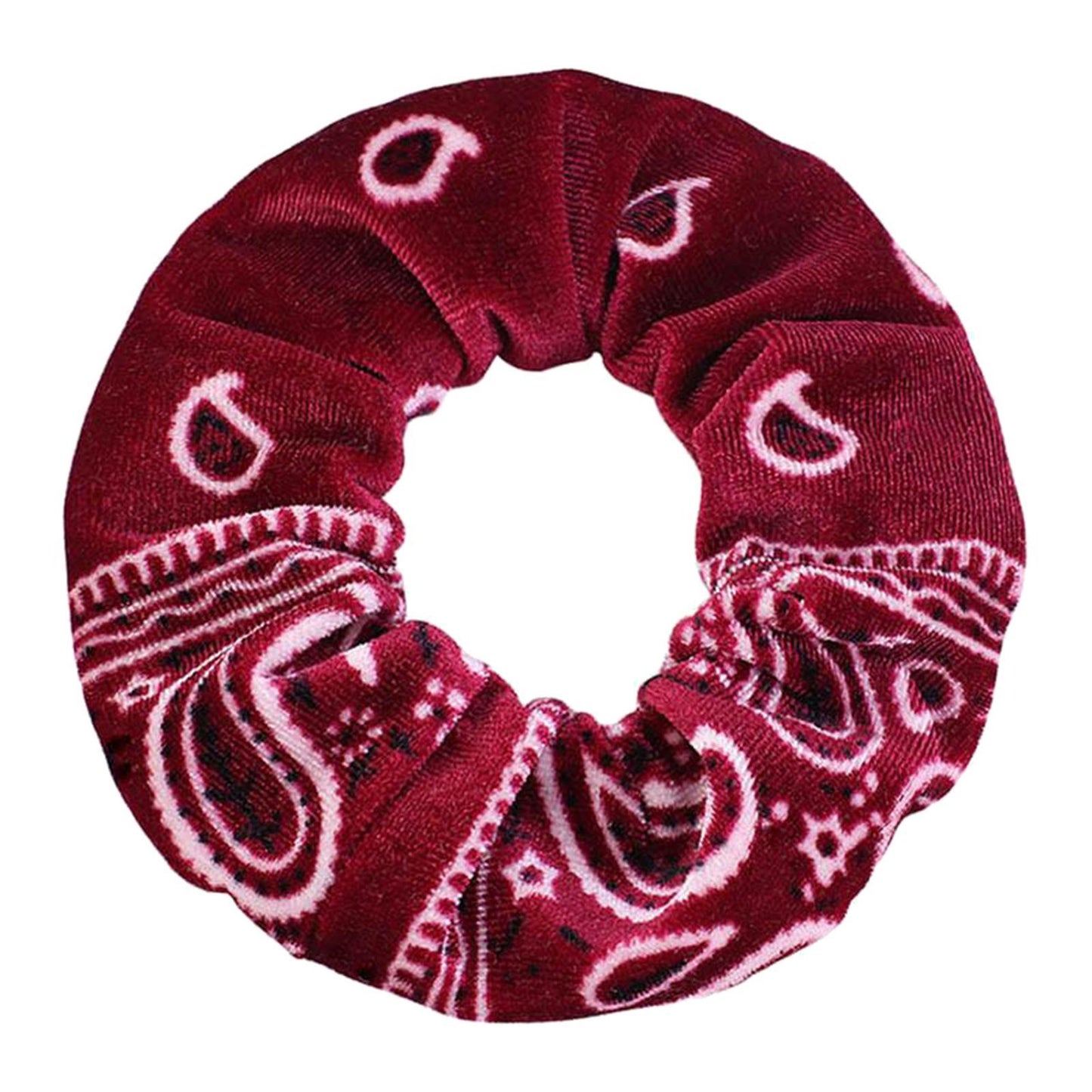 5pcs VELVET HAIR SCRUNCHIES ELASTIC SCRUNCHY HAIR BANDS TIE ROPES Burgundy