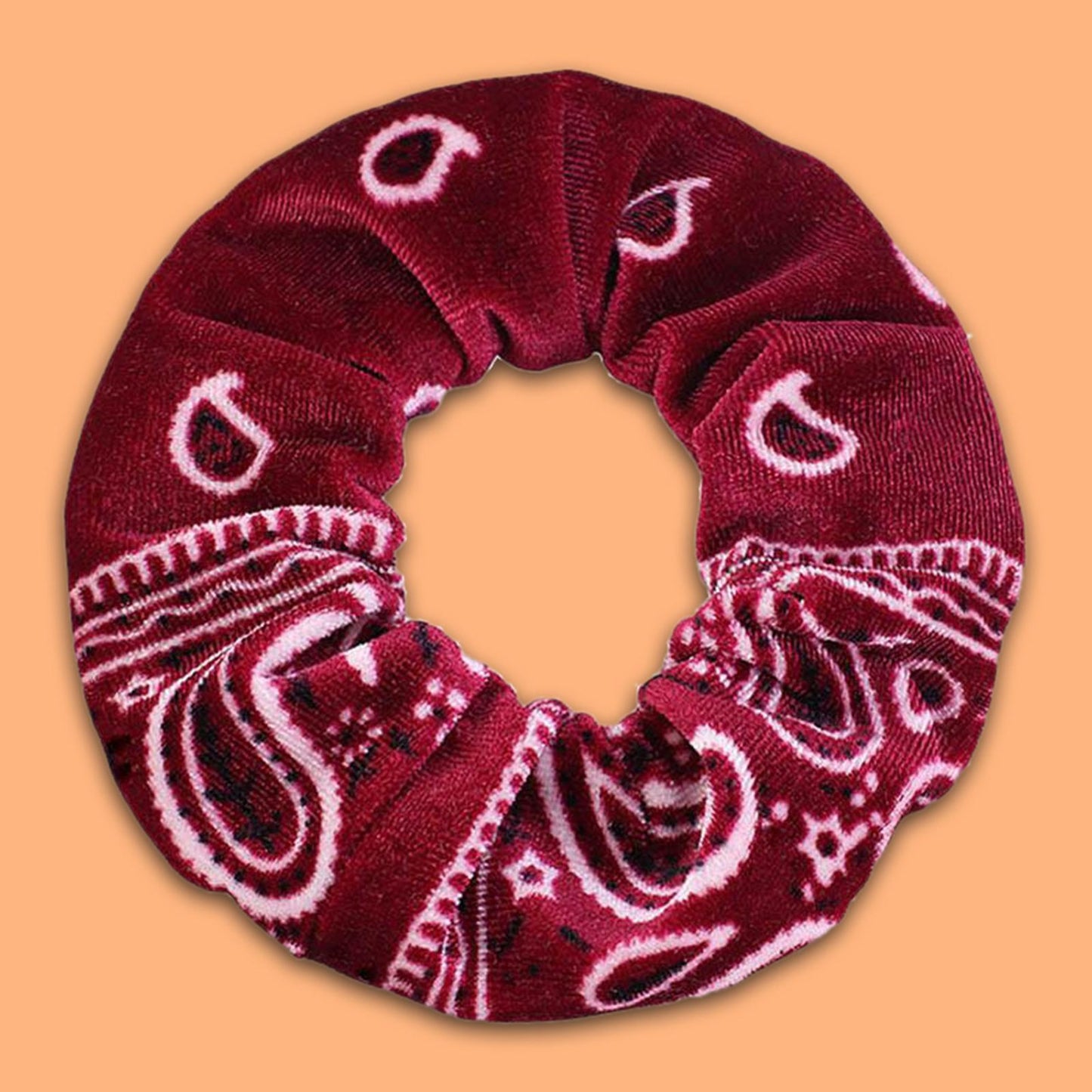 5pcs VELVET HAIR SCRUNCHIES ELASTIC SCRUNCHY HAIR BANDS TIE ROPES Burgundy