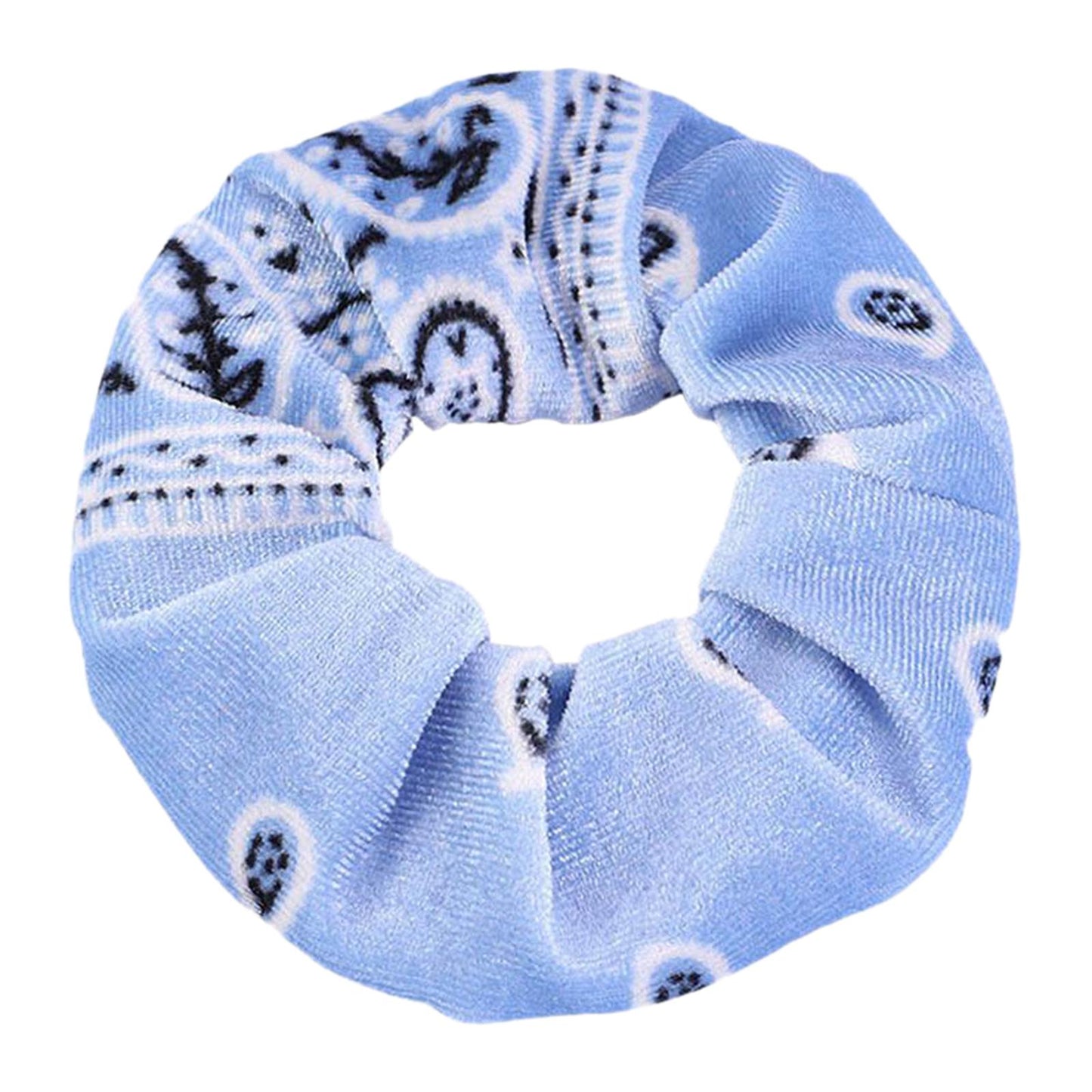 5pcs VELVET HAIR SCRUNCHIES ELASTIC SCRUNCHY HAIR BANDS TIE ROPES Blue
