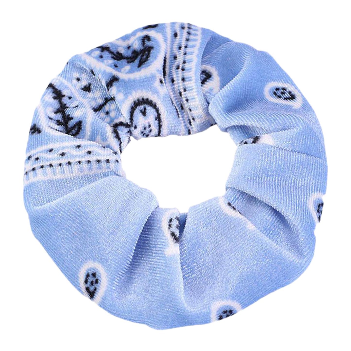 5pcs VELVET HAIR SCRUNCHIES ELASTIC SCRUNCHY HAIR BANDS TIE ROPES Blue