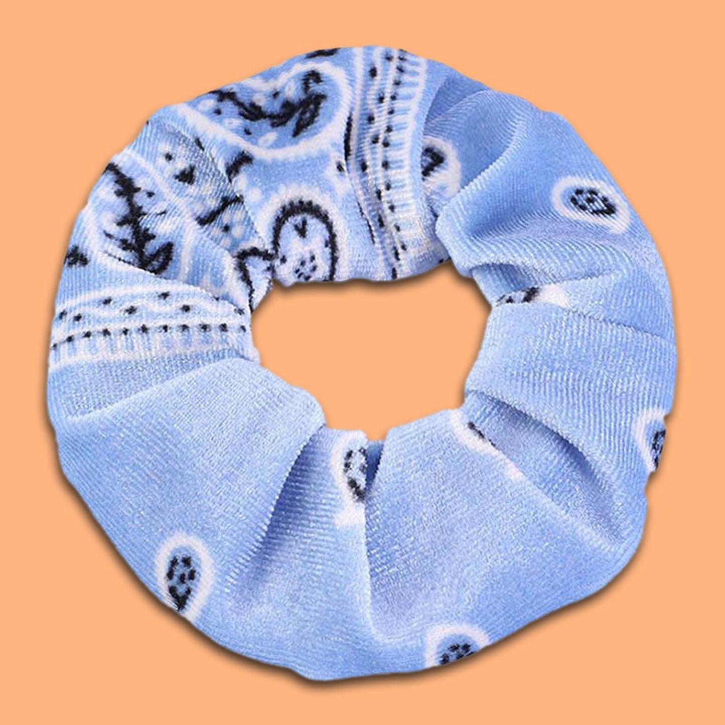 5pcs VELVET HAIR SCRUNCHIES ELASTIC SCRUNCHY HAIR BANDS TIE ROPES Blue