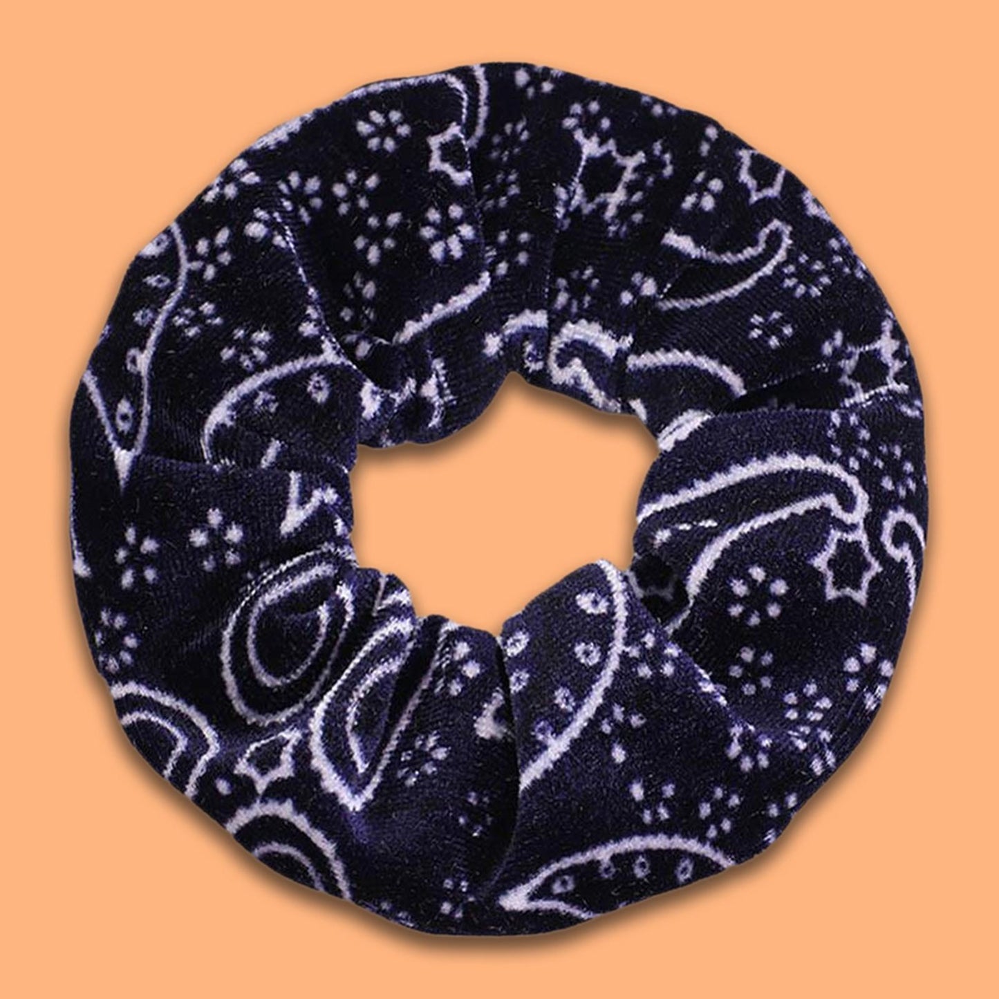 5pcs VELVET HAIR SCRUNCHIES ELASTIC SCRUNCHY HAIR BANDS TIE ROPES Navy
